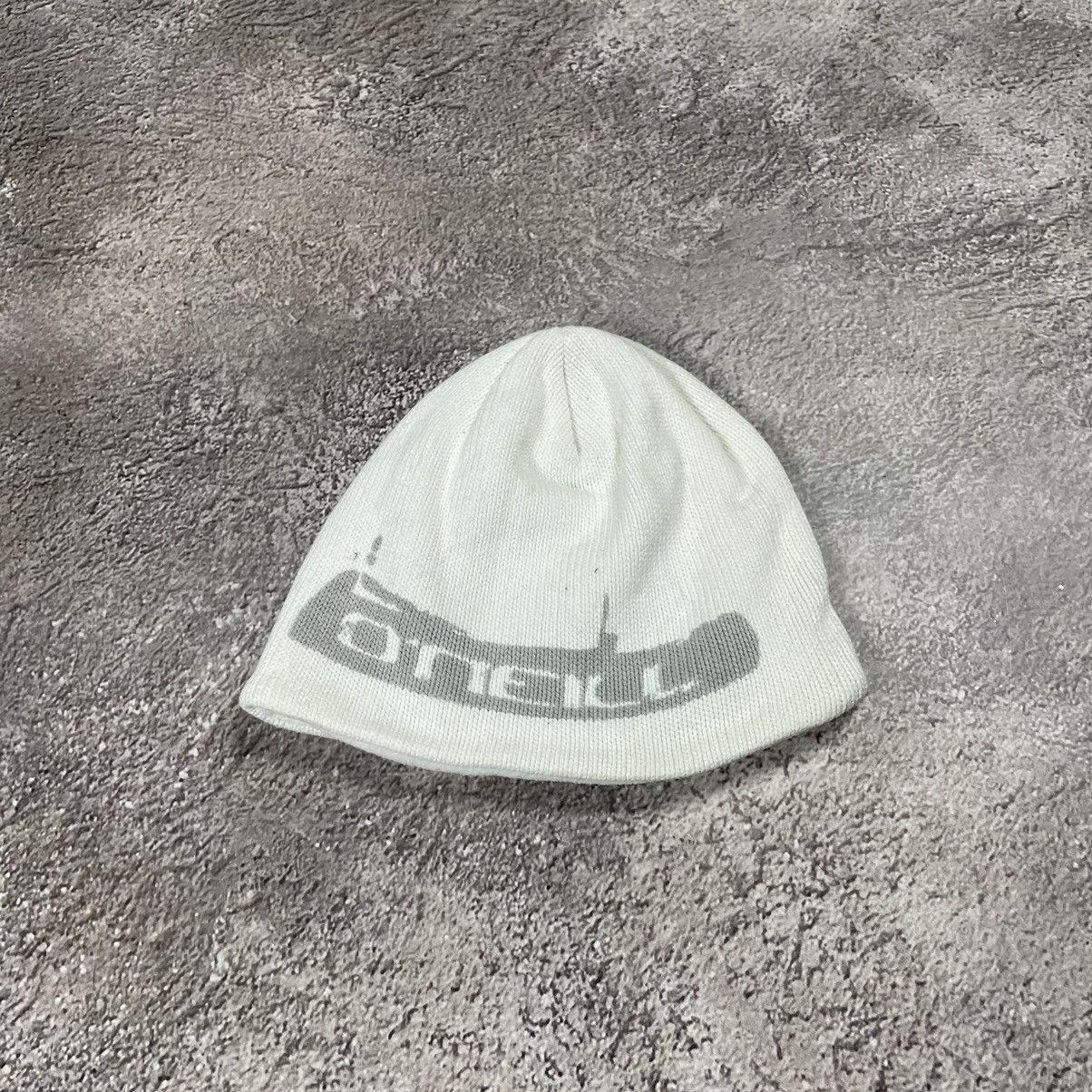 Vintage Vintage 90s ONeill Cream Mohair Beanie Knit Hat Grunge OS Size ONE SIZE - 2 Thumbnail