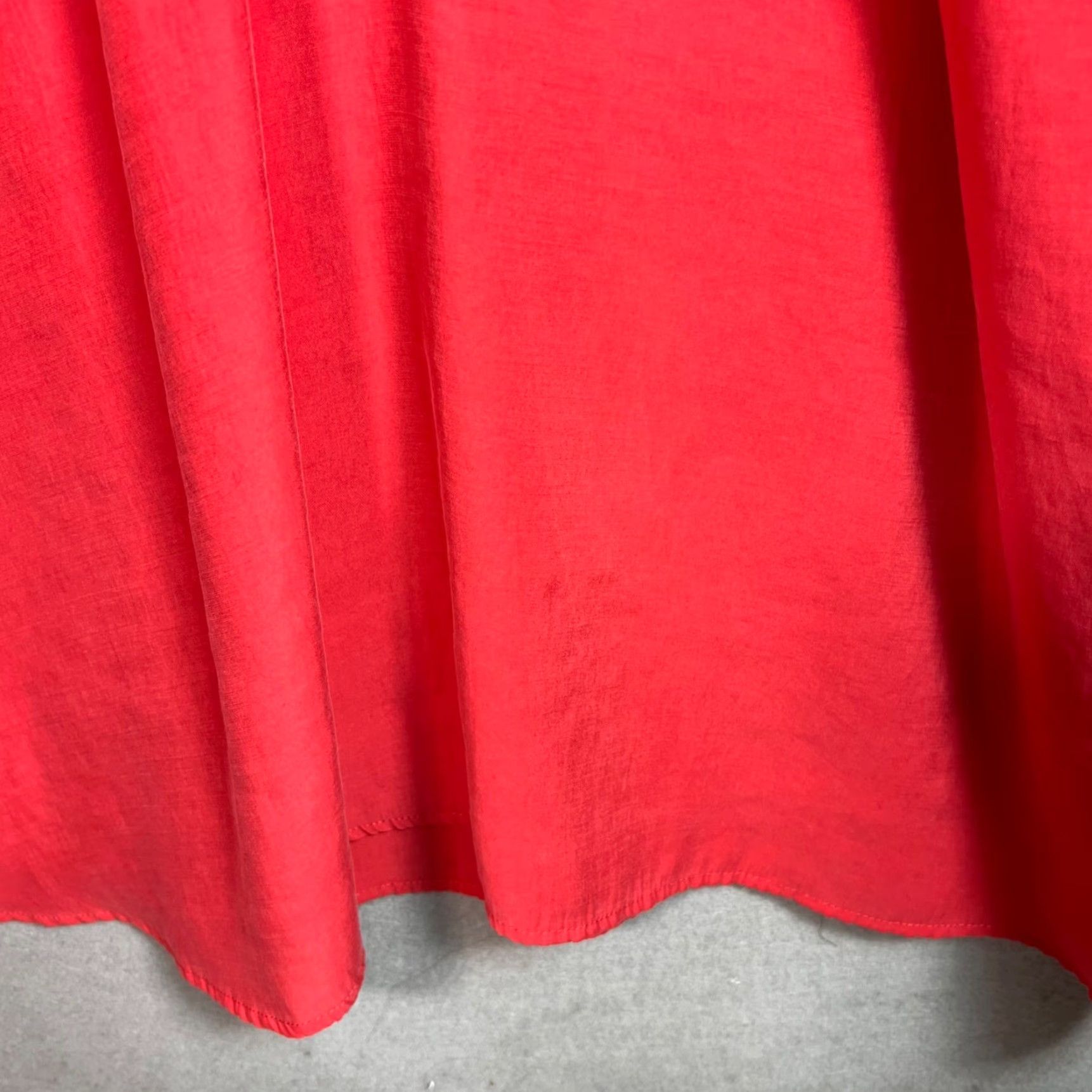 Mango Mango Red Midi Dress Waist Tie Button Front Womens Size 8 Size M / US 6-8 / IT 42-44 - 7 Thumbnail