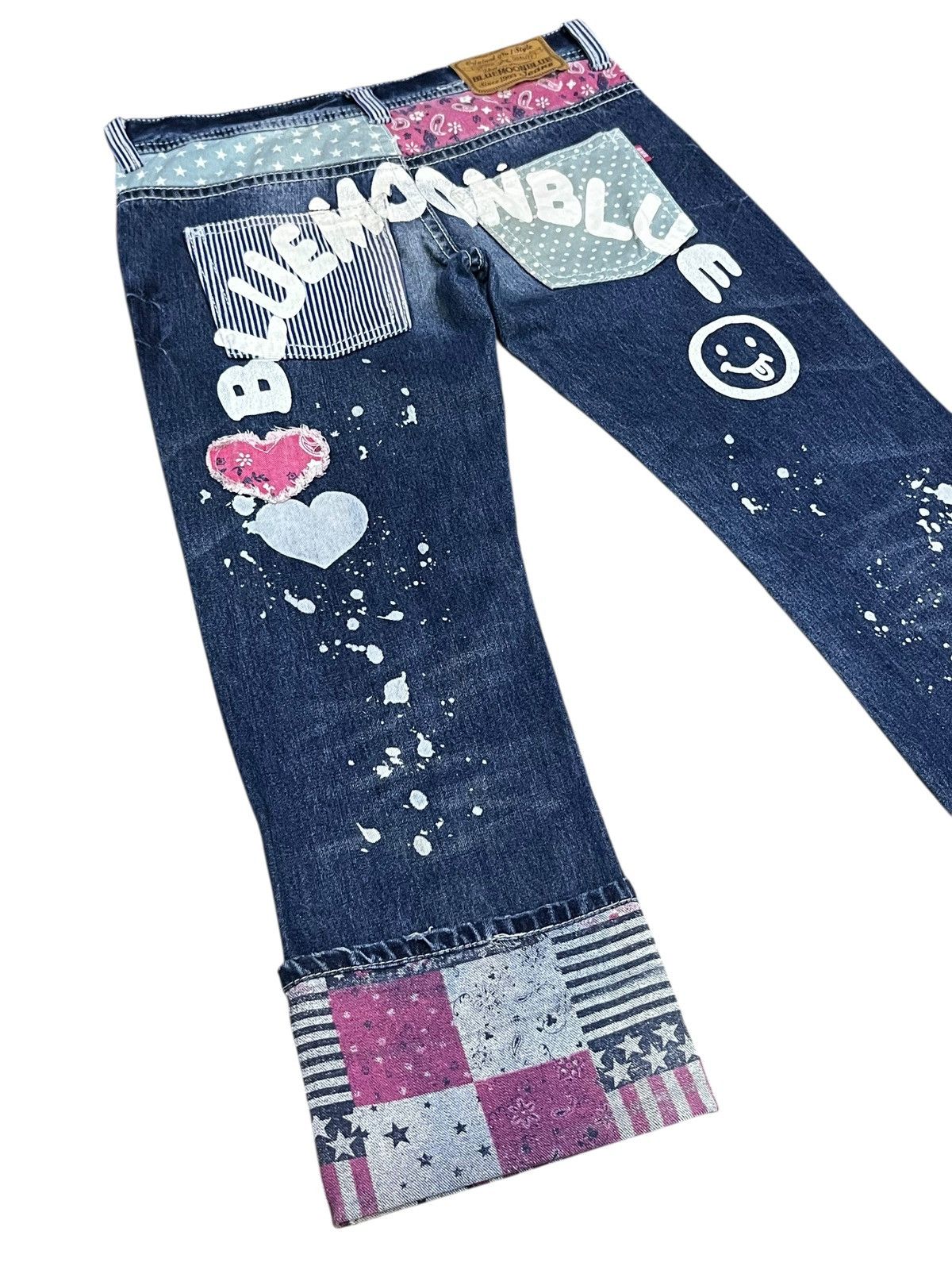 Blue Blue Japan ❤️Vintage BMB Paisley Smiley Kapital Spell-out Daicock Style Size 31" - 8 Thumbnail