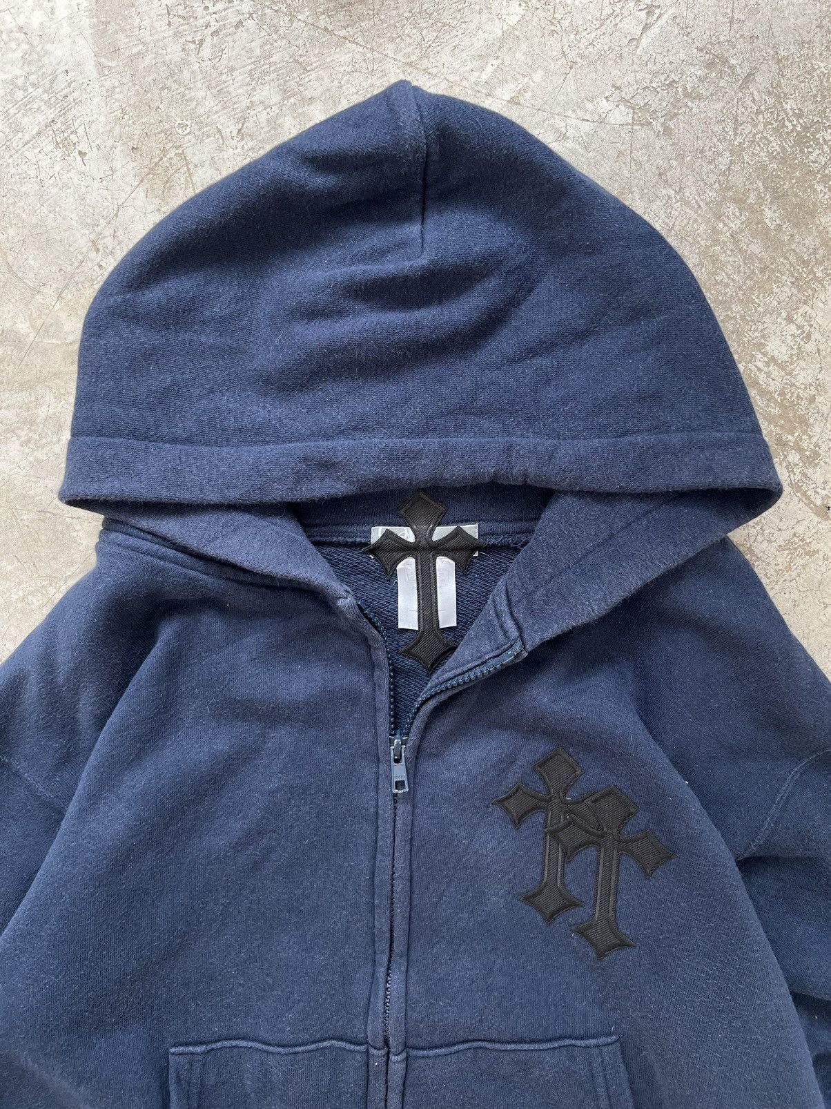 Vintage Patchwork Chrome Hearts Logo Cropped Hoodie Zip Up Size US S / EU 44-46 / 1 - 3 Thumbnail