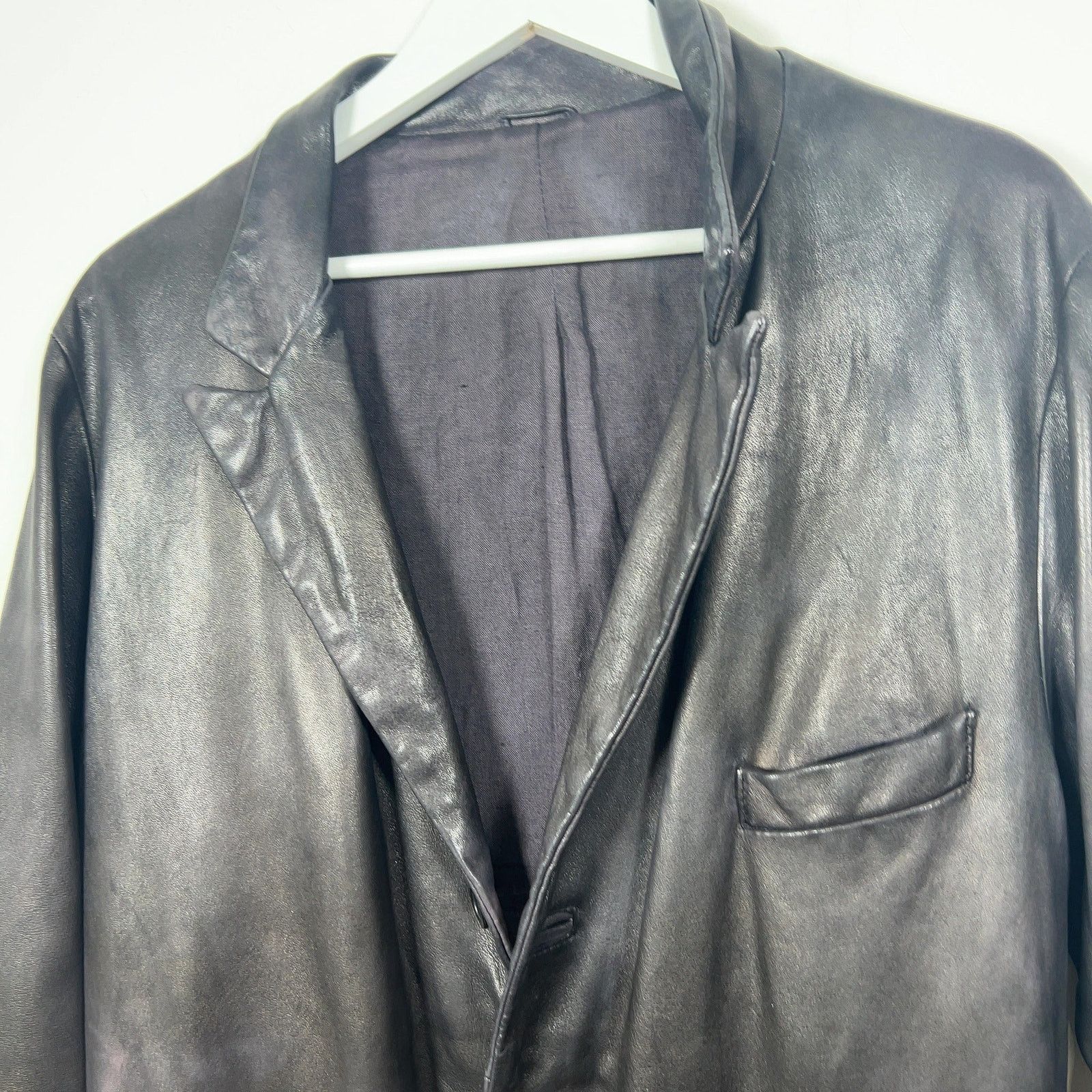 Giorgio Brato Giorgio Brato Leather Blazer Size 40S - 4 Thumbnail