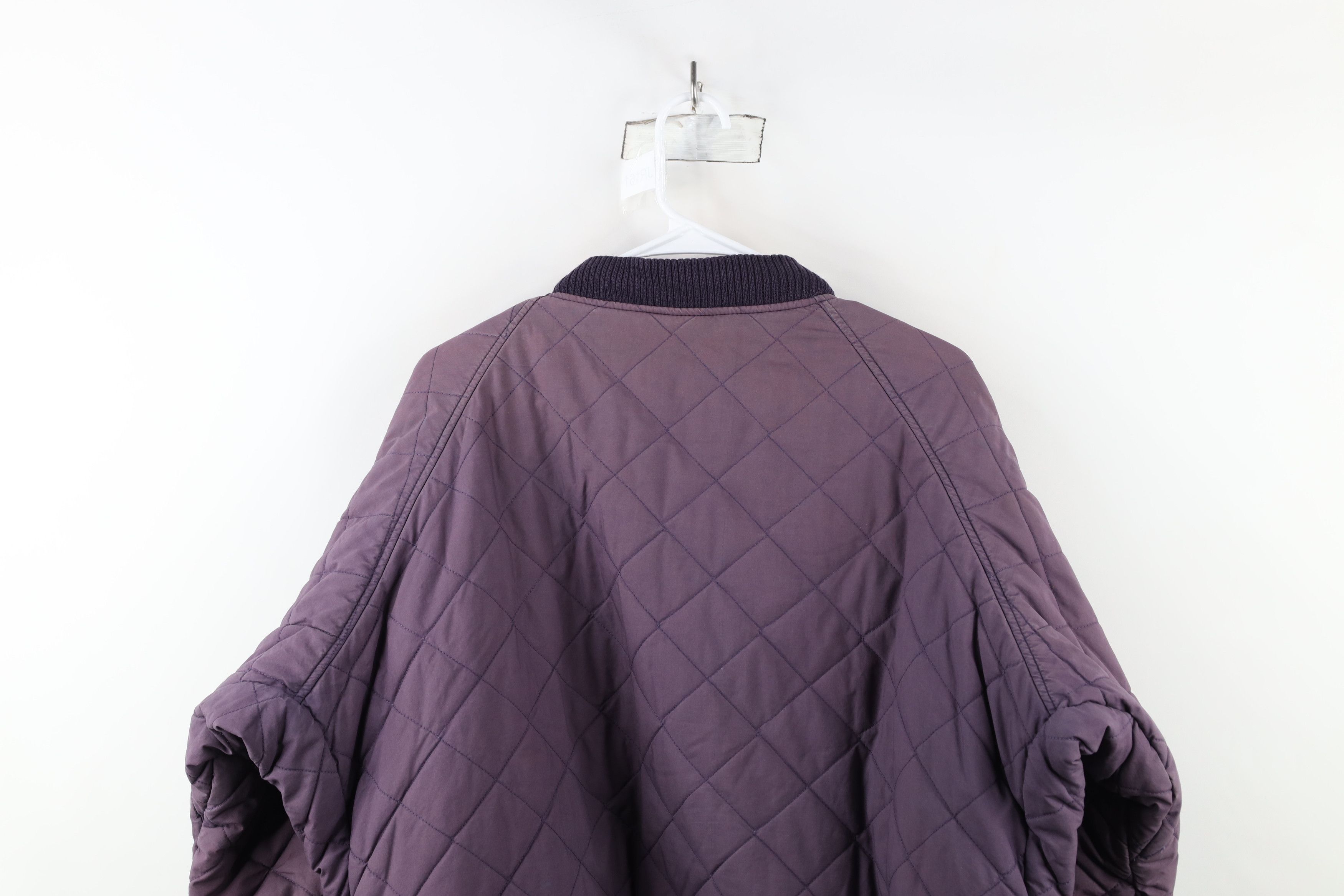 Columbia × Vintage Vintage 90s Columbia Spell Out Quilted Bomber Jacket Purple Size US L / EU 52-54 / 3 - 13 Thumbnail