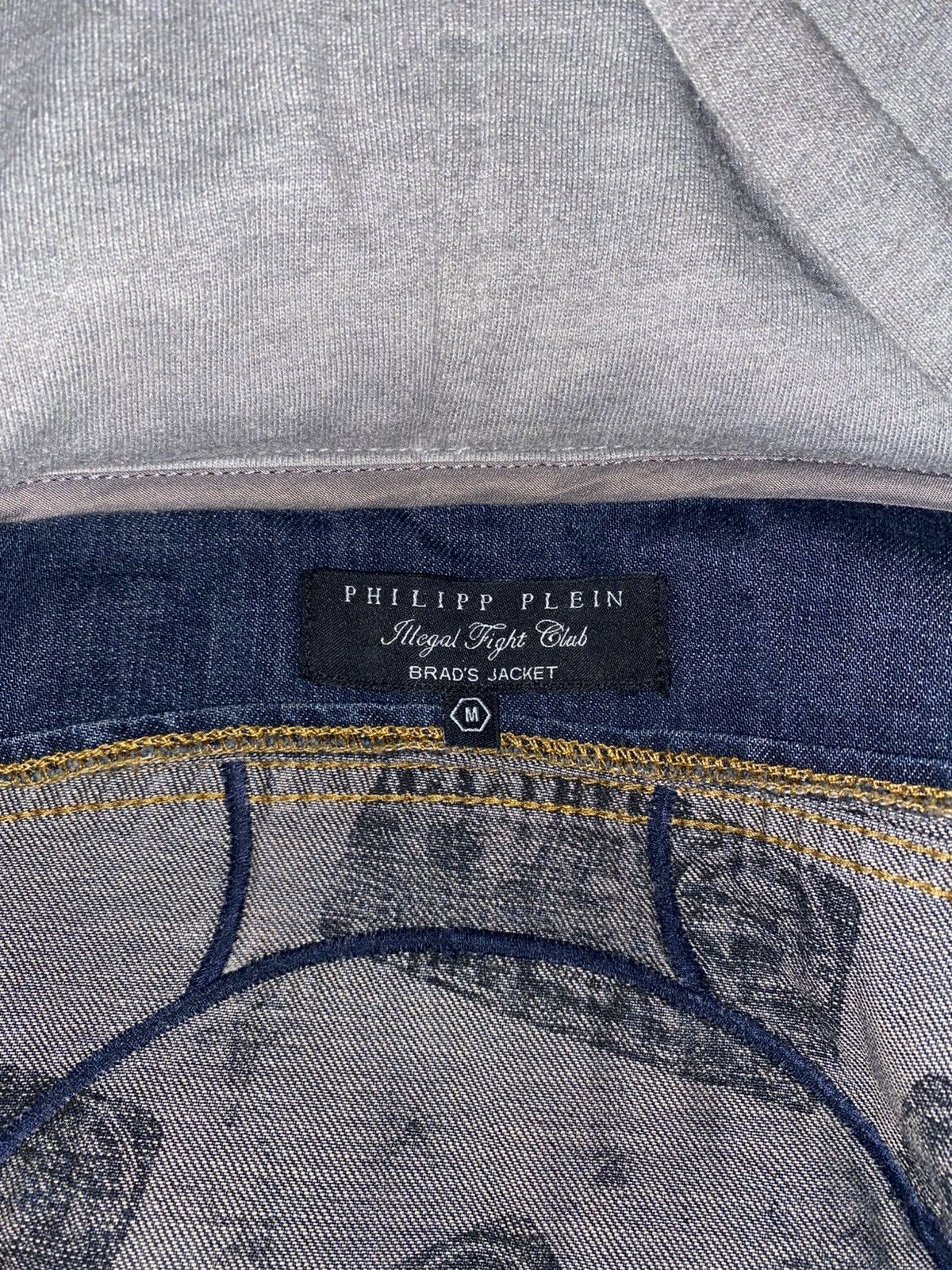 Philipp Plein Philipp Plein hooded denim jacket with leather sleeves. Size US M / EU 48-50 / 2 - 3 Thumbnail