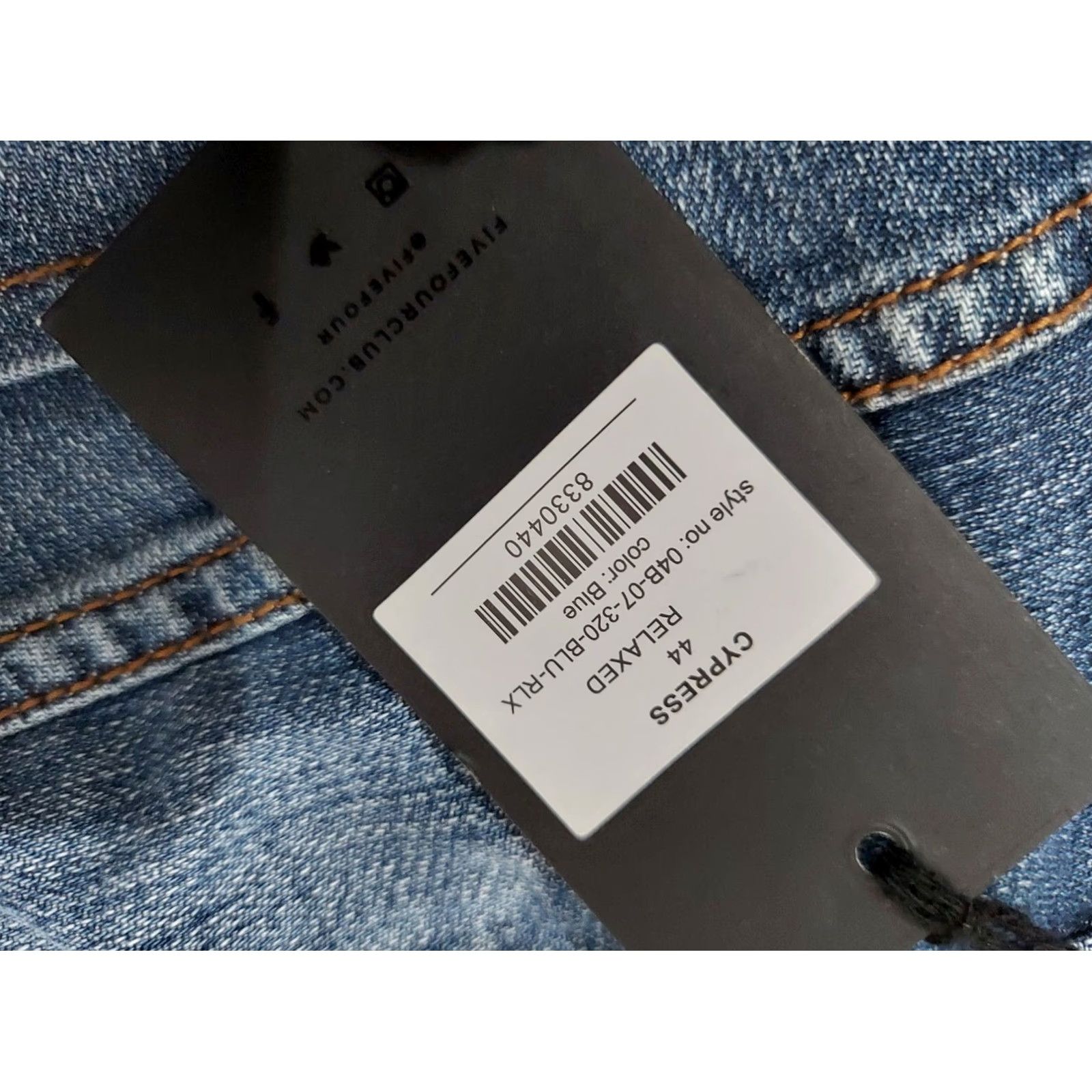 Denime Five Four Jeans Mens 44x32 Relaxed Straight Denim Stretch Blue 46x32 Big & Tall Mens Jeans Size US 44 / EU 60 - 4 Thumbnail