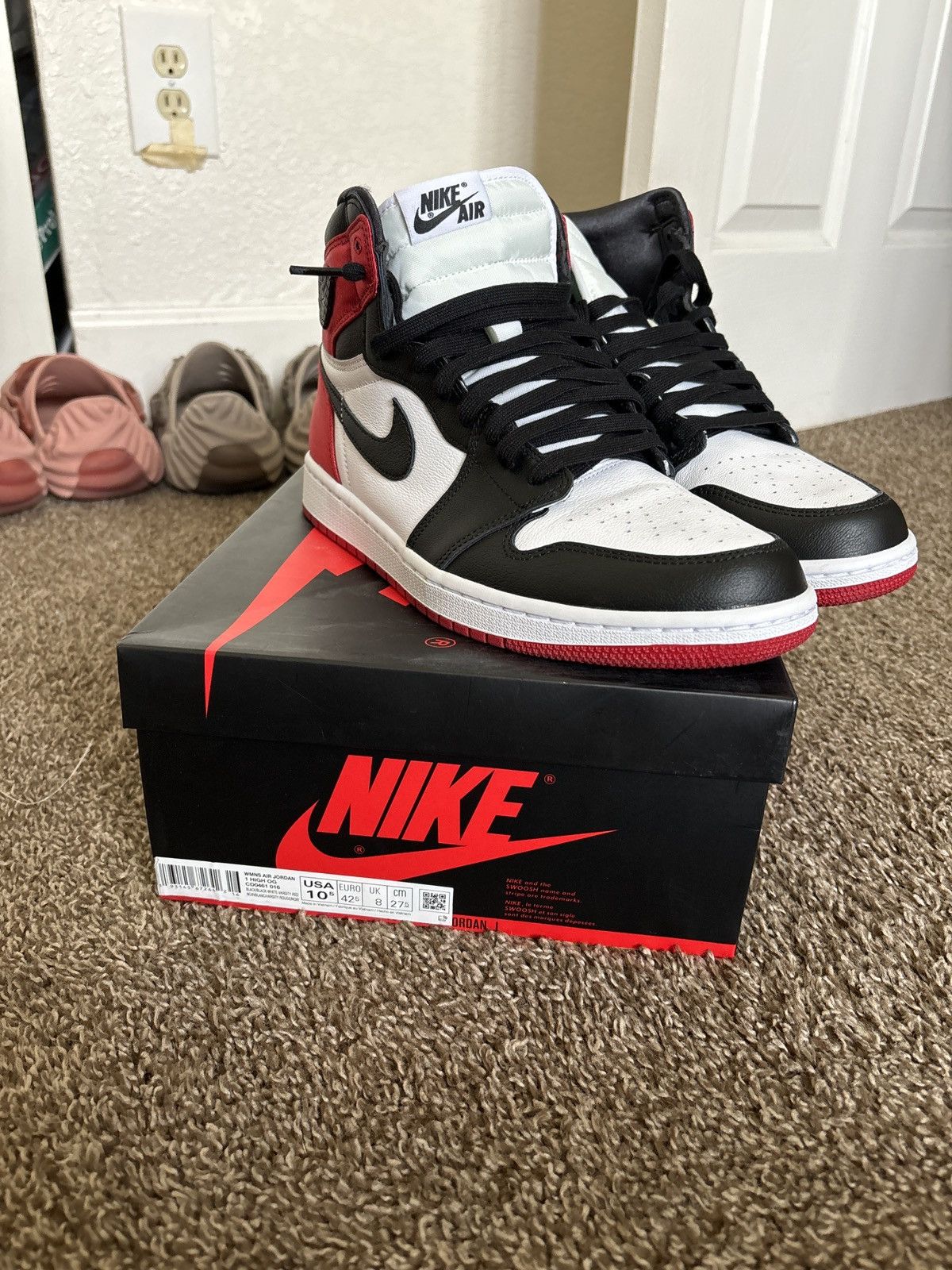 Nike Air Jordan 1 High OG Satin Black Toe | Grailed