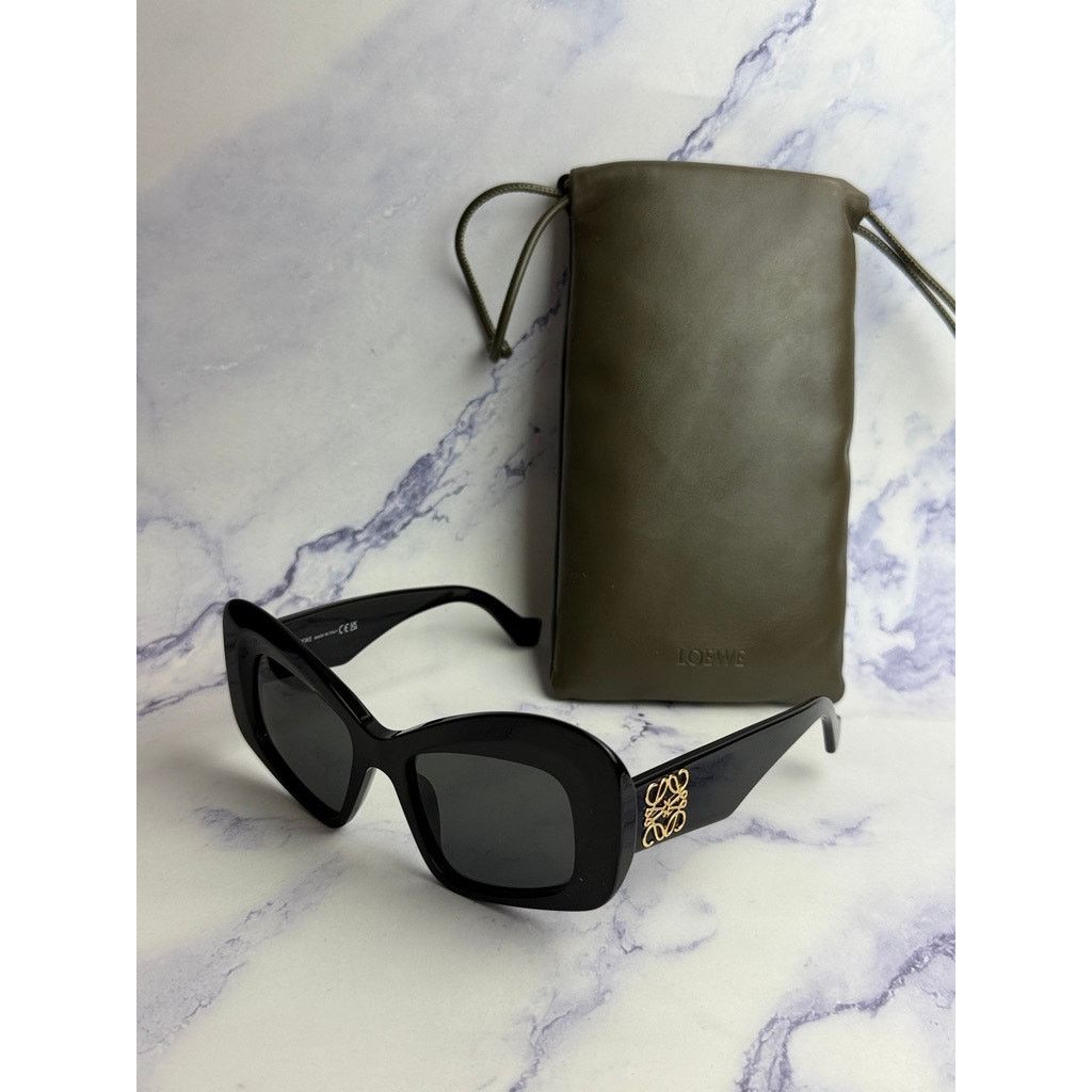 NEW Loewe LW40128I Anagram Oversized Sunglasses in Black