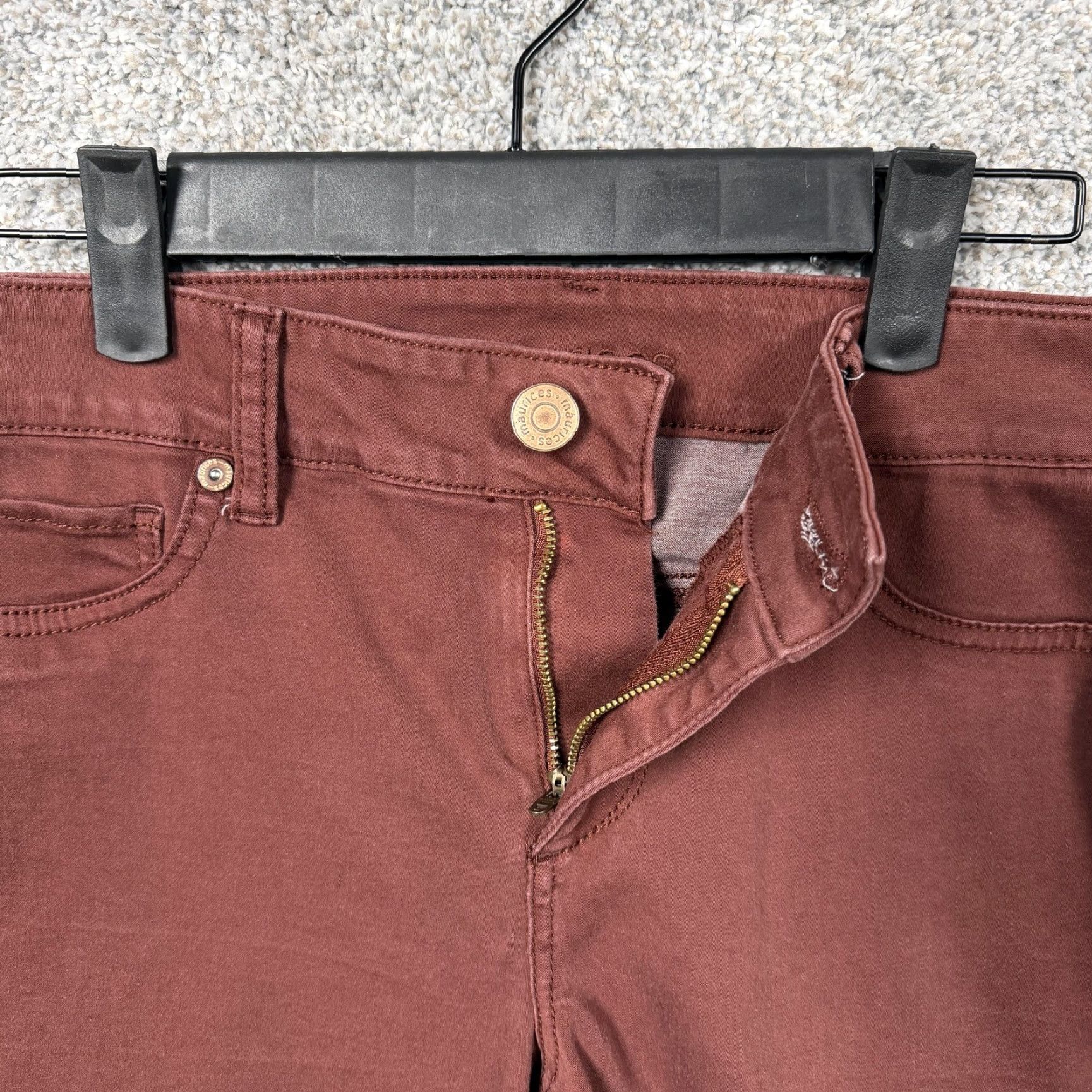Vintage Maurices Jeans Womens M Rust Reddish-Brown Mid Rise Skinny Stretch Denim 30x28 Size 32" / US 10 / IT 46 - 6 Thumbnail