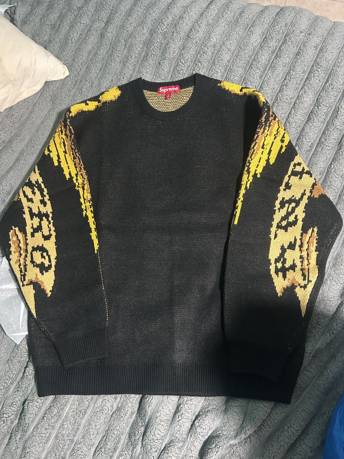 【Supreme】ANTIHERO Sweater Black S Antihero × Supreme Supreme x antihero logo knit acrylic sweater