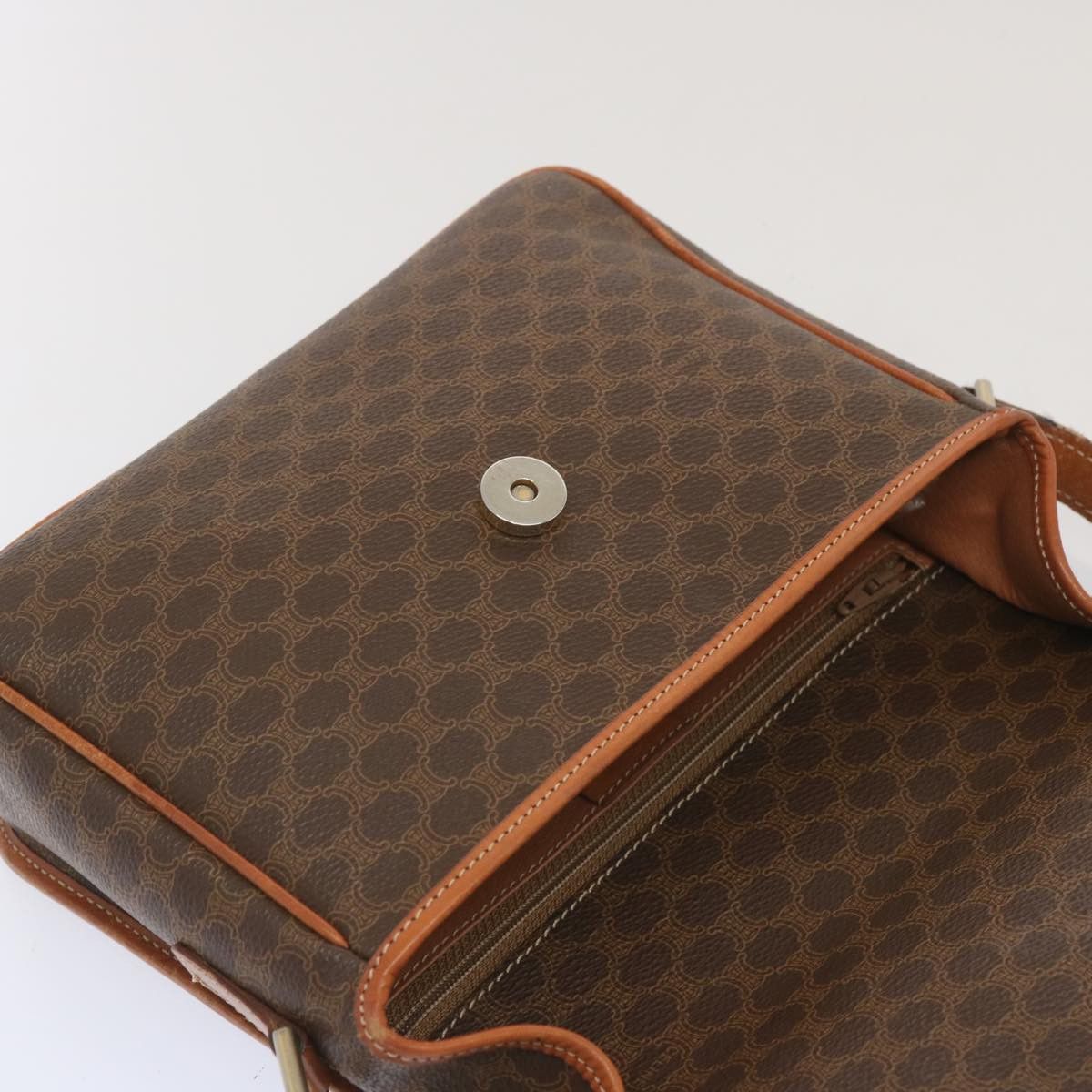 Celine CELINE Macadam Canvas Shoulder Bag Pvc Leather Brown Size ONE SIZE - 15 Thumbnail