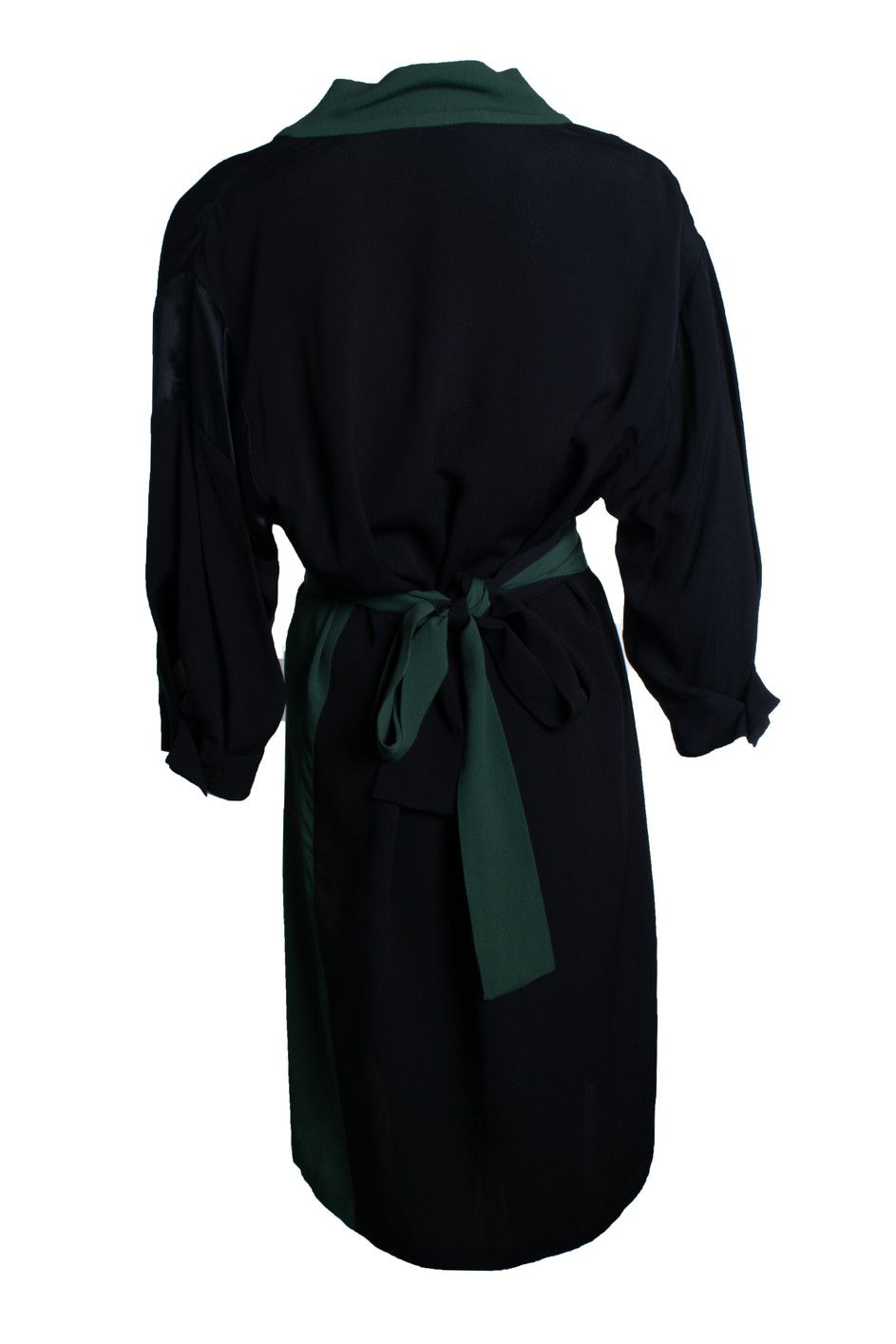 Dries Van Noten Dries van Noten, black and green wrap dress Size M / US 6-8 / IT 42-44 - 3 Thumbnail