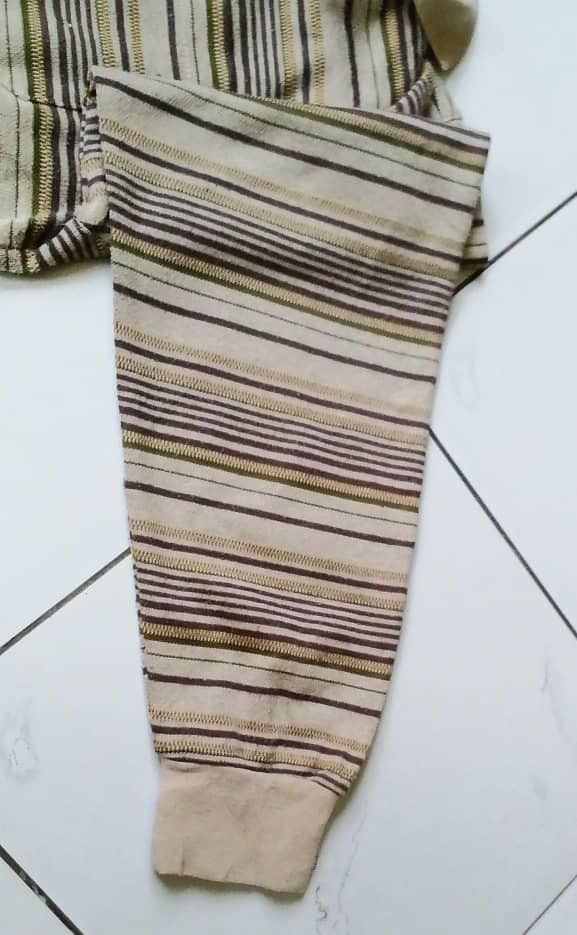 Japanese Brand Vintage Kansai O2 Knit Sweatshirt stripe line polo Size US L / EU 52-54 / 3 - 6 Thumbnail