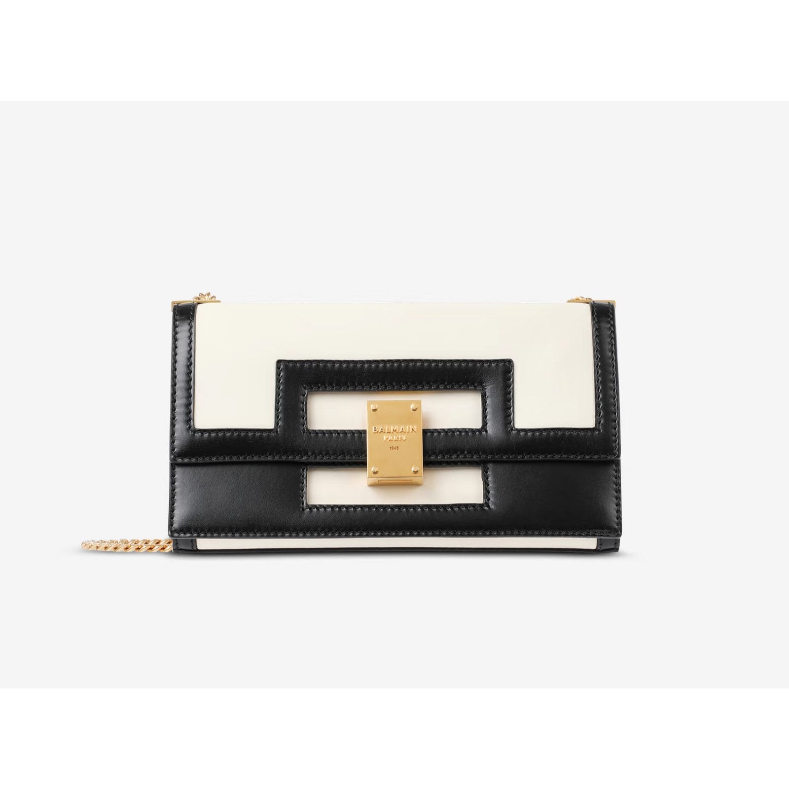Balmain NWT BALMAIN 1945 Heritage Black White Bag Gold Chain $3450 Size ONE SIZE - 4 Thumbnail