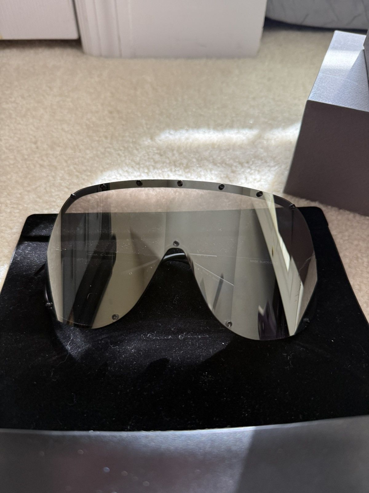 Rick Owens Rick Owens Black/Gold Shield SunGlasses Size ONE SIZE - 1 Thumbnail