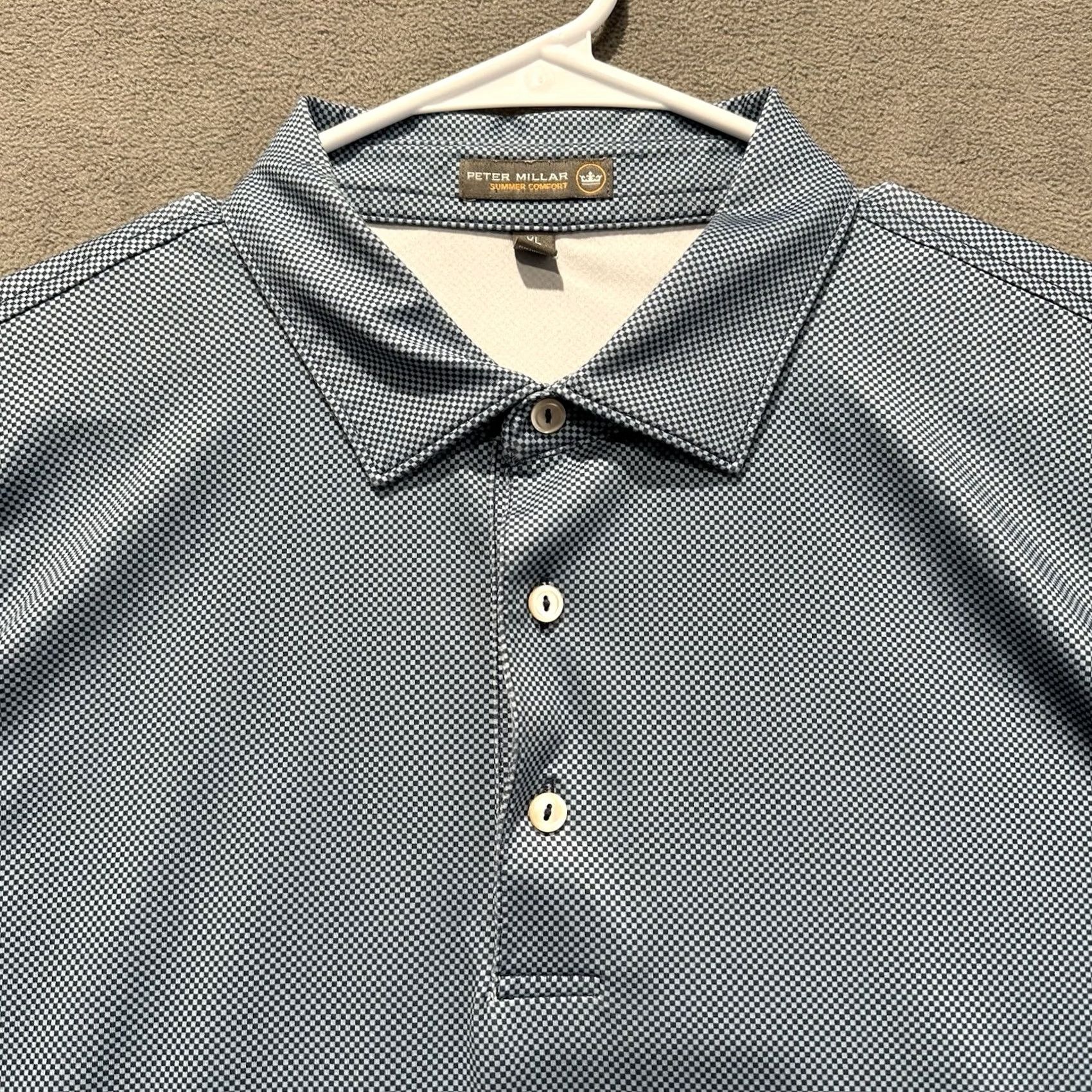 Peter Millar Peter Millar Polo Shirt Mens XL Blue Gingham Plaid Summer Comfort Performance Golf Size US XL / EU 56 / 4 - 5 Thumbnail
