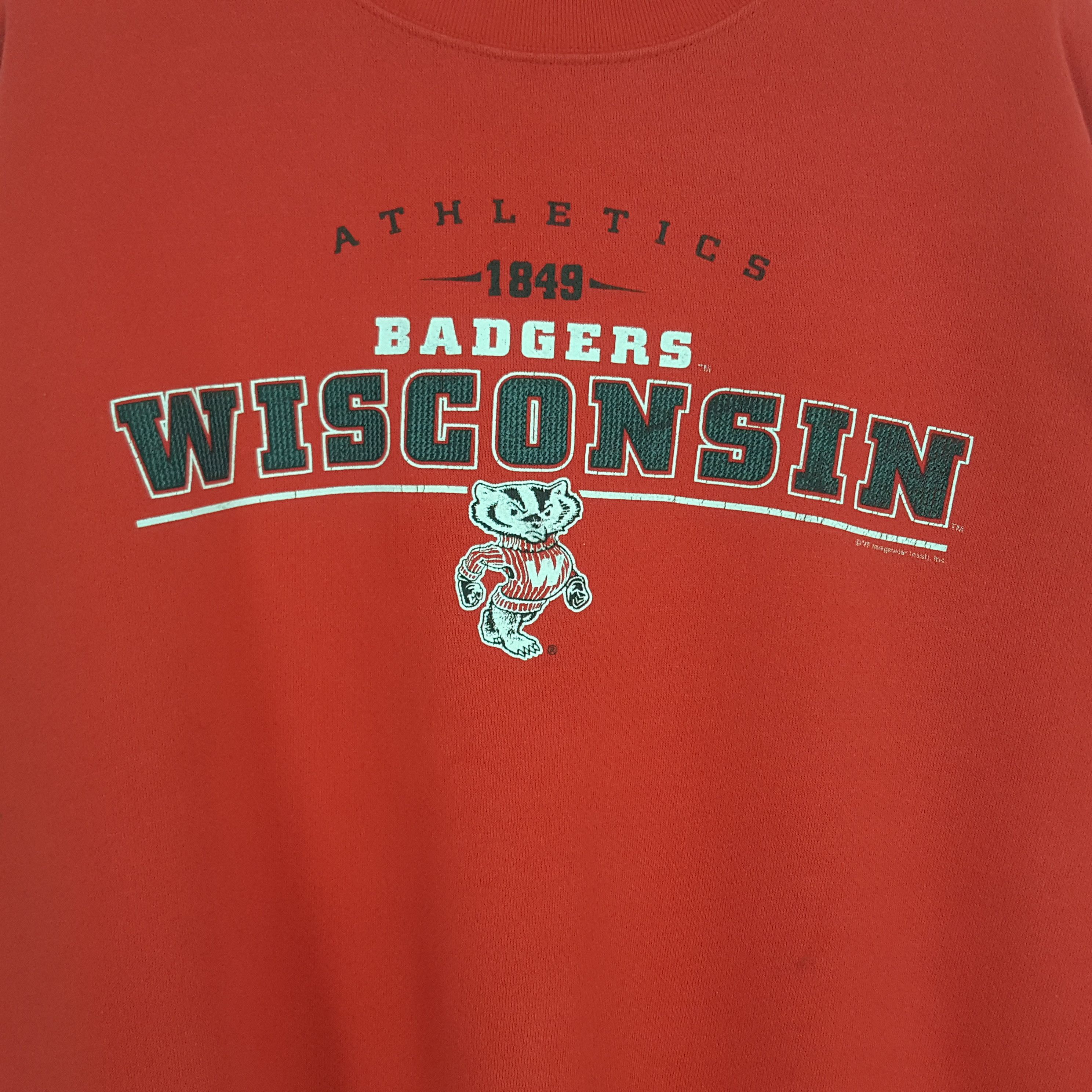 NFL × Vintage Vintage Badgers Wisconsin American Football Sweatshirt Size US XXL / EU 58 / 5 - 2 Thumbnail