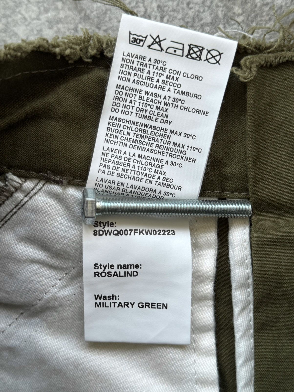 Designer DARKPARK Rosalind Military Green Cargo Pants Size 26" / US 2 / IT 38 - 14 Thumbnail