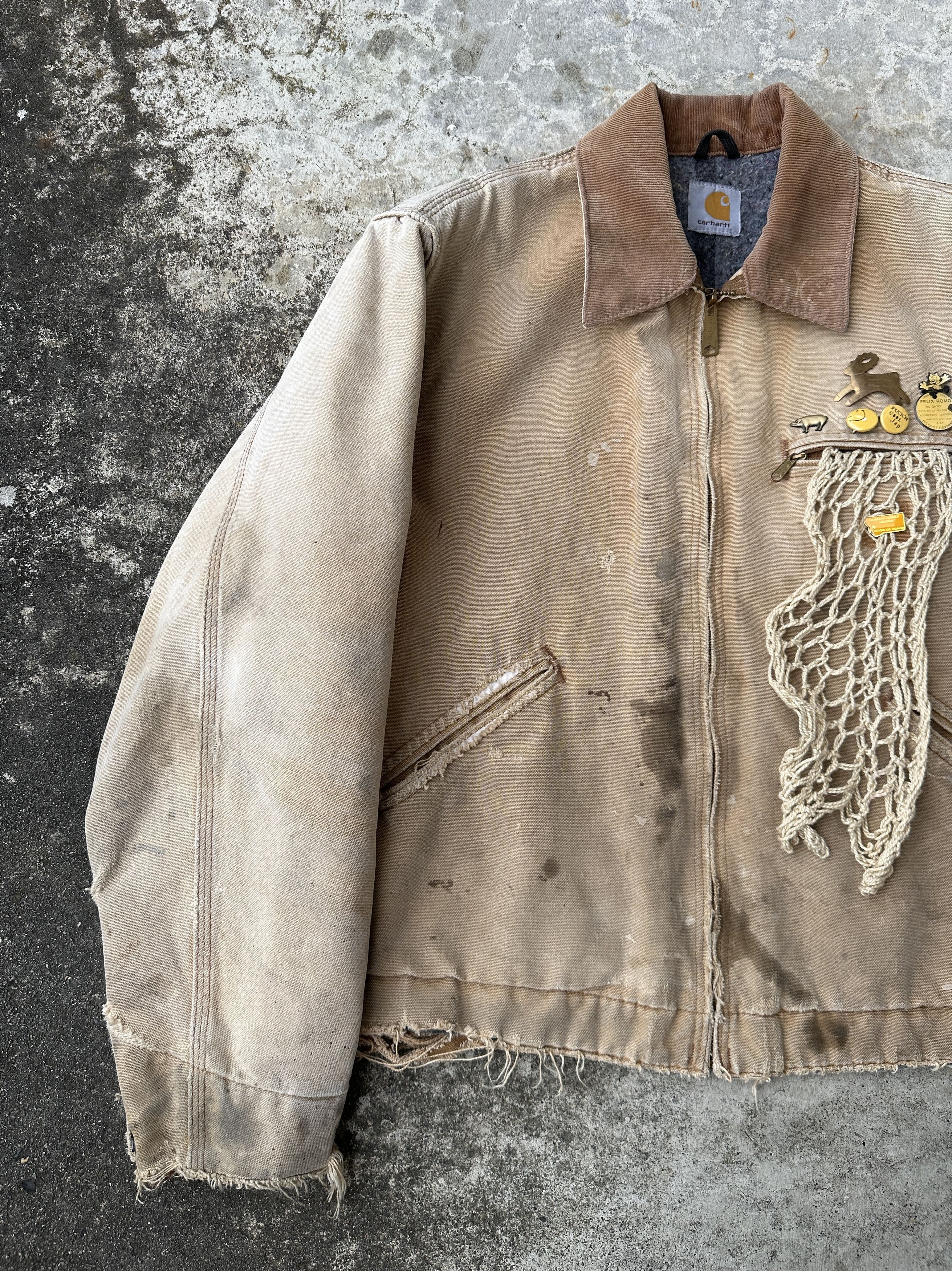 Carhartt Trashed Detroit Faded Dirty Work Jkt Blanket lined Size US L / EU 52-54 / 3 - 4 Thumbnail