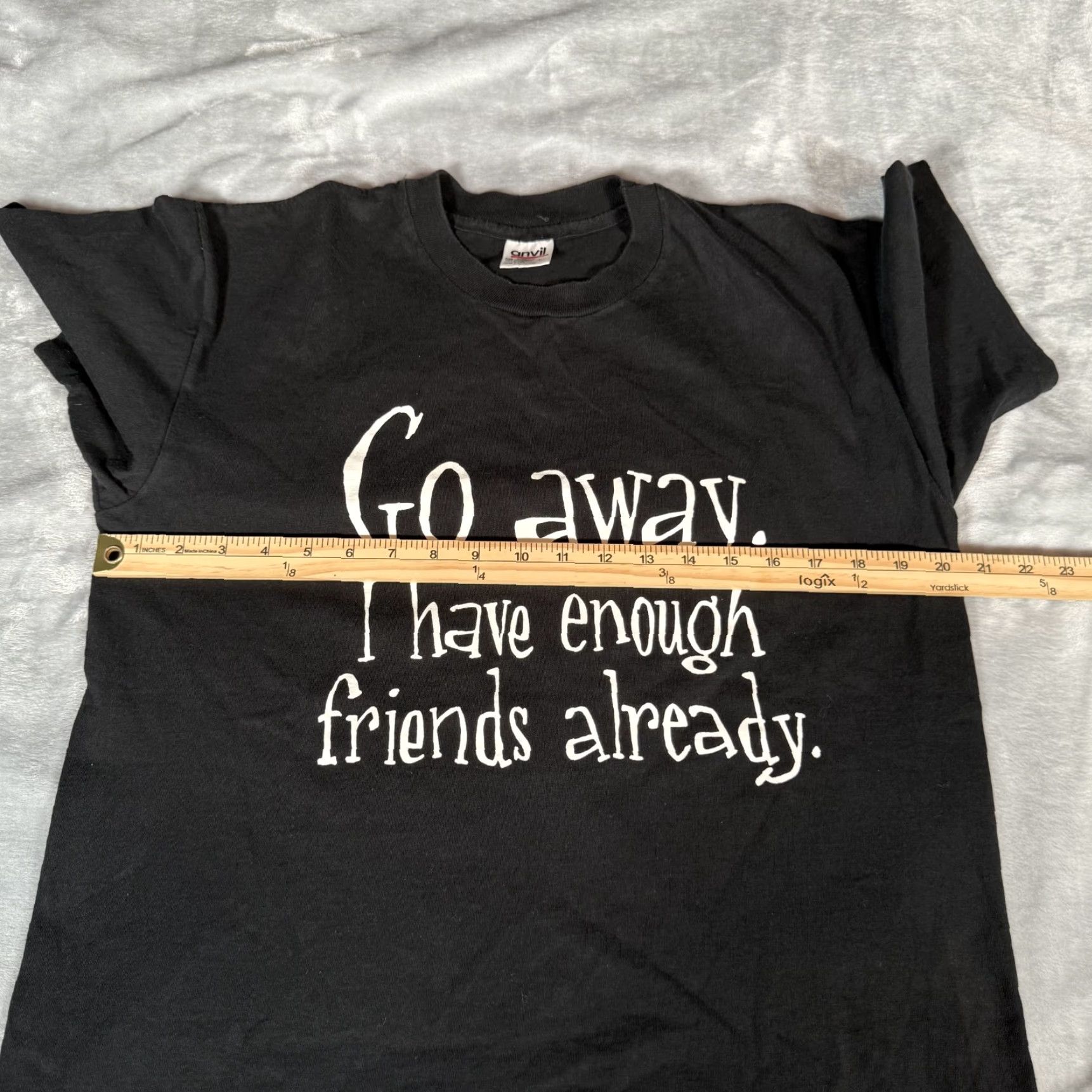Vintage VINTAGE Men's Cotton T-Shirt Slim Fit Short Sleeve Crew Neck Funny 90s Black Made in USA Size US L / EU 52-54 / 3 - 7 Thumbnail