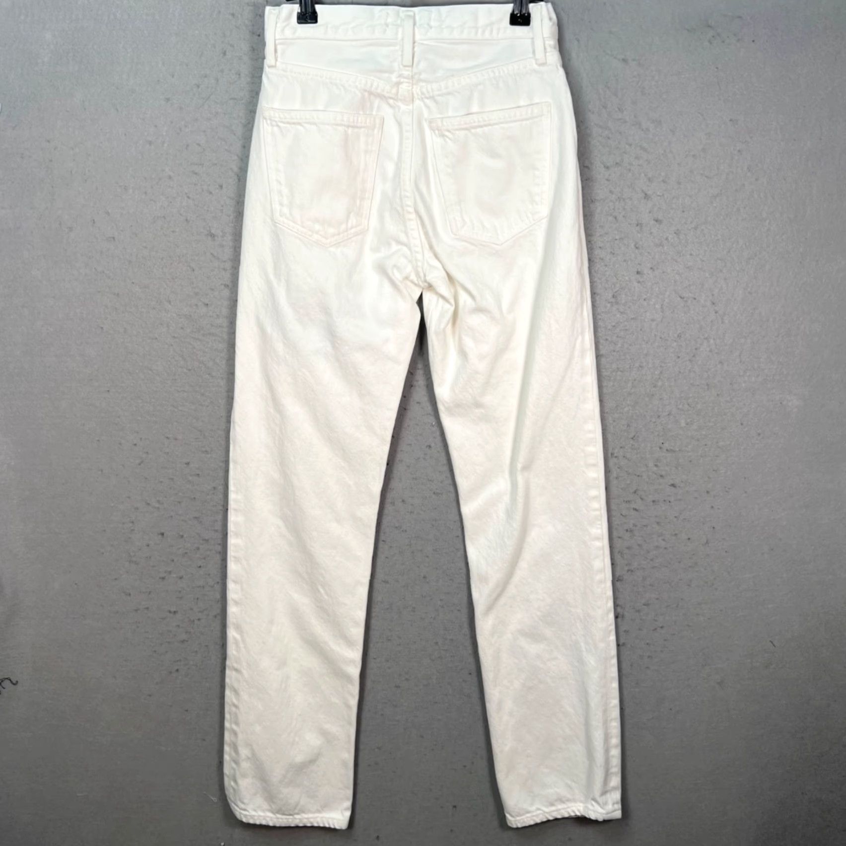 Agolde AGOLDE Lana Slice Jeans White 23 High Rise Straight Denim 5-Pocket Regular Womens 90s Vintage Style Size 40" / US 18 - 2 Thumbnail
