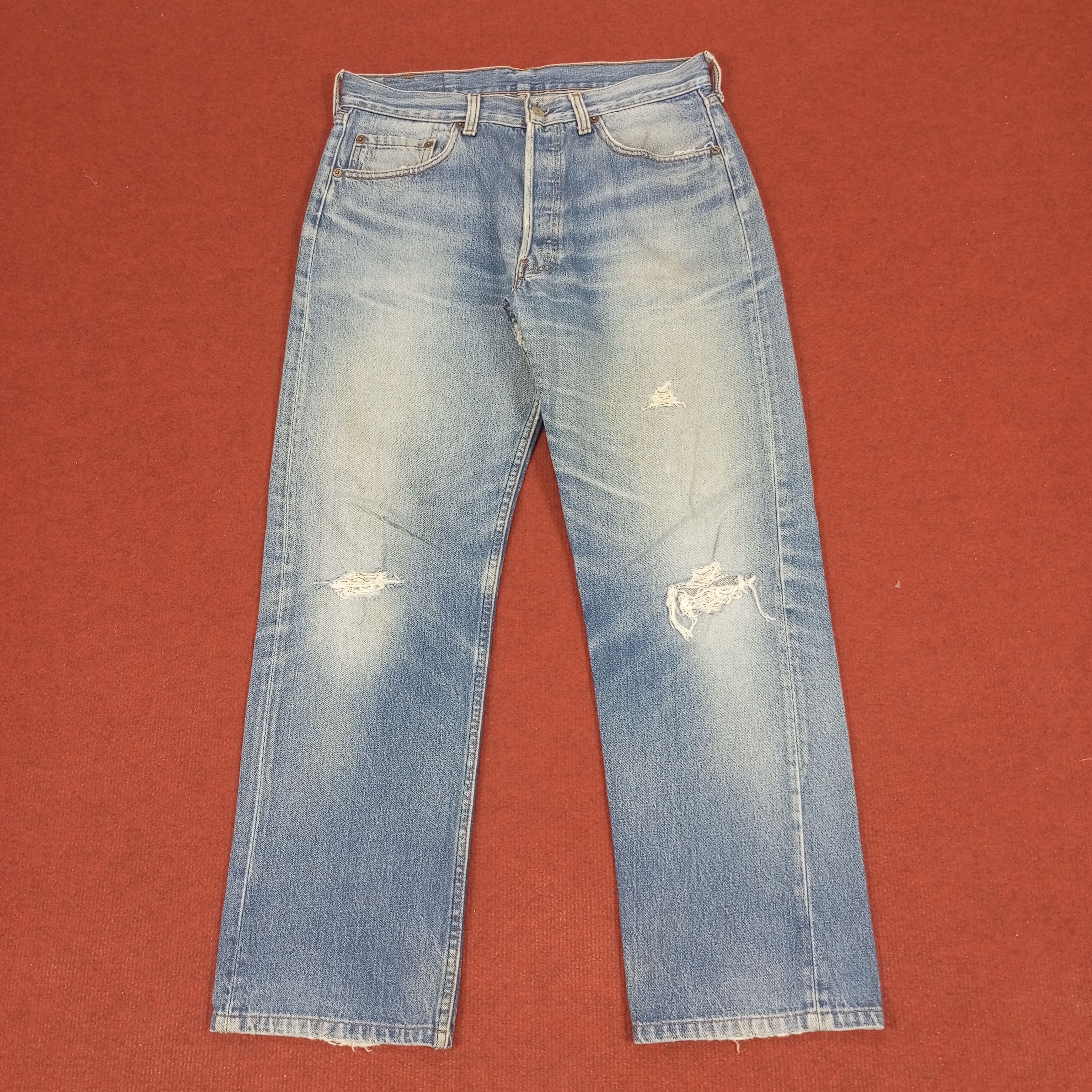 Levi's × Vintage Levis 501 Streetwear Style Distressed Jeans Size US 31 - 1 Thumbnail