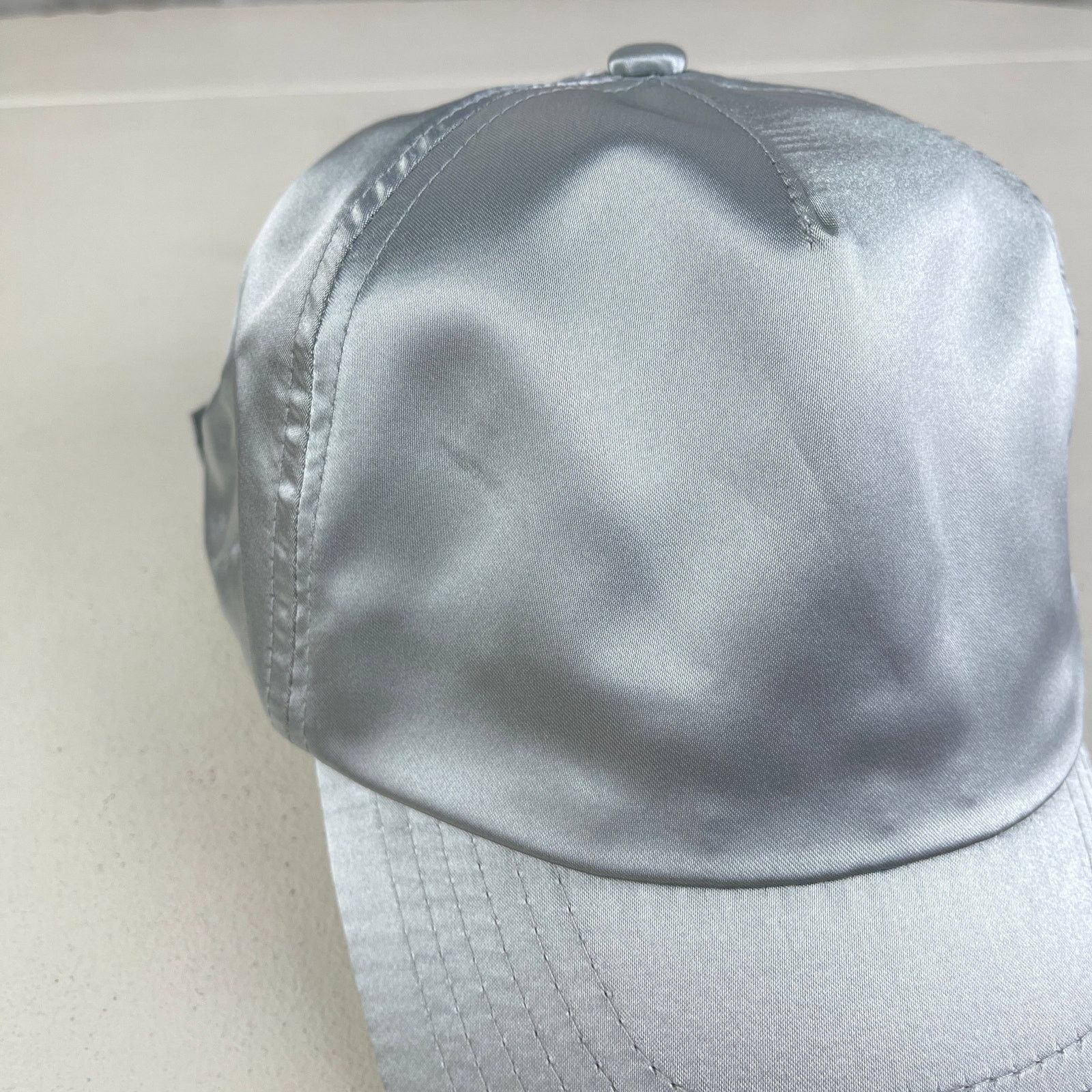 Forever 21 Shiny Silver Satin Baseball Cap Dad Hat Y2K Futuristic Cyber Size ONE SIZE - 8 Thumbnail