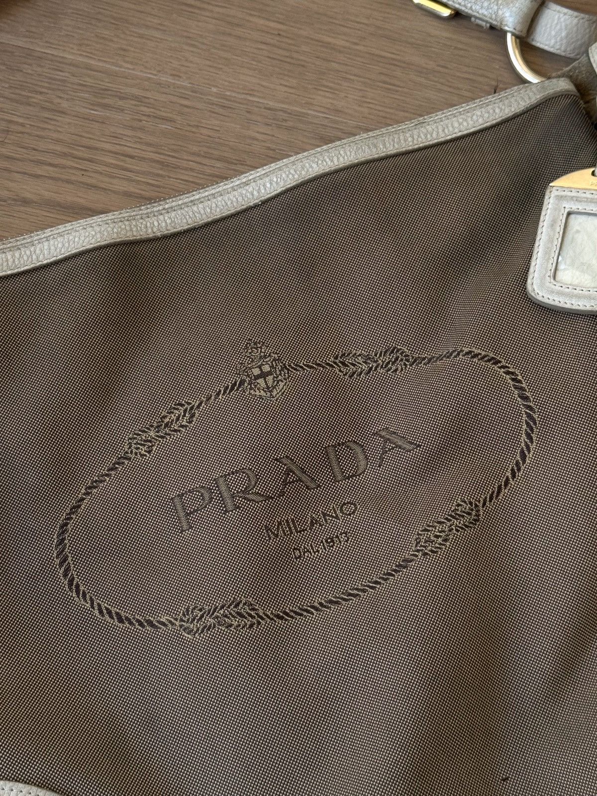 Prada Prada Jacquard Hobo Bag BR4944 Brown White Size ONE SIZE - 2 Thumbnail