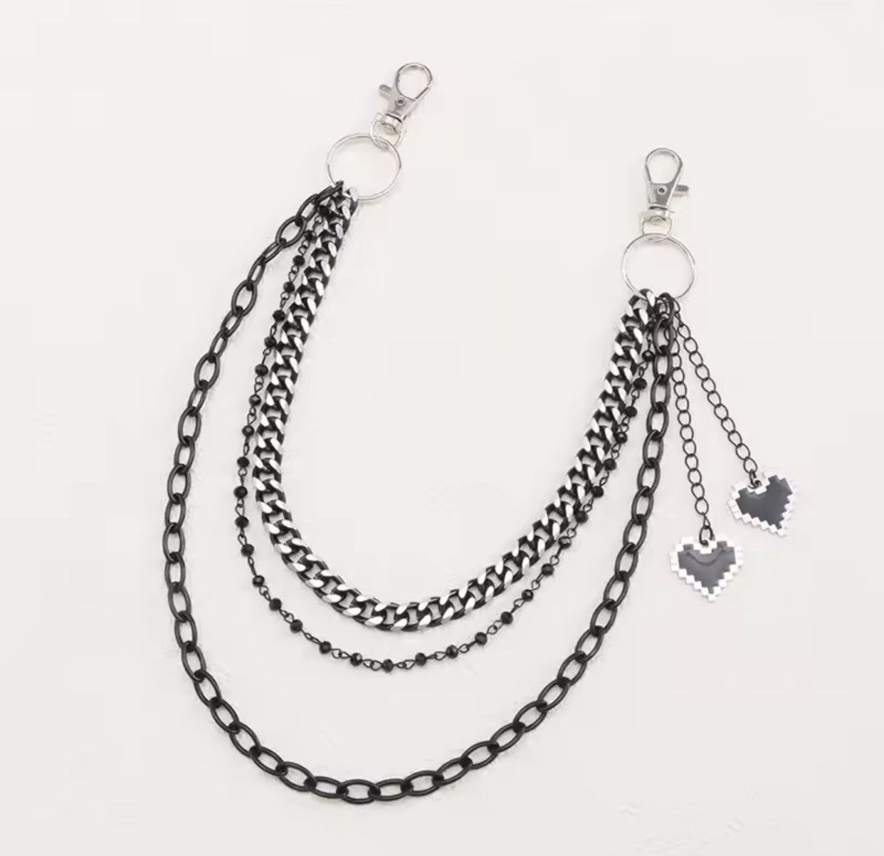 Jewelry Black Love Pendant Keychain Jeans Pants Chain Size ONE SIZE - 5 Thumbnail