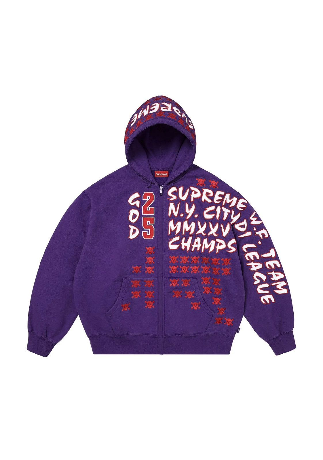 Supreme League Champs Zip Up Hooded Sweatshirt | Grailed