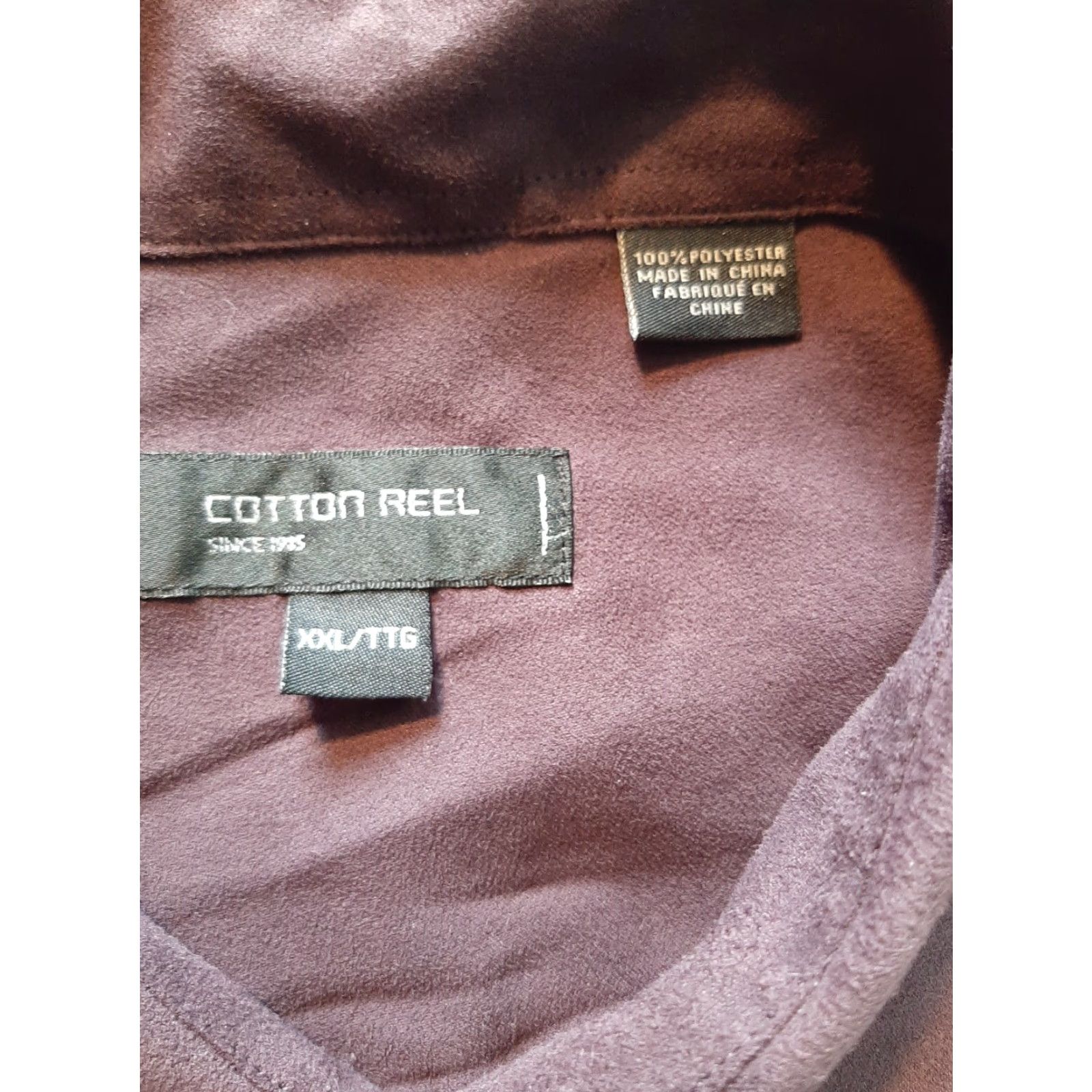 Vintage Cotton Reel Men's Shirt Button-Front Long Sleeve Purple XXL Carded Cotton Blend Regular Size L Mens Shirt Size US L / EU 52-54 / 3 - 2 Thumbnail
