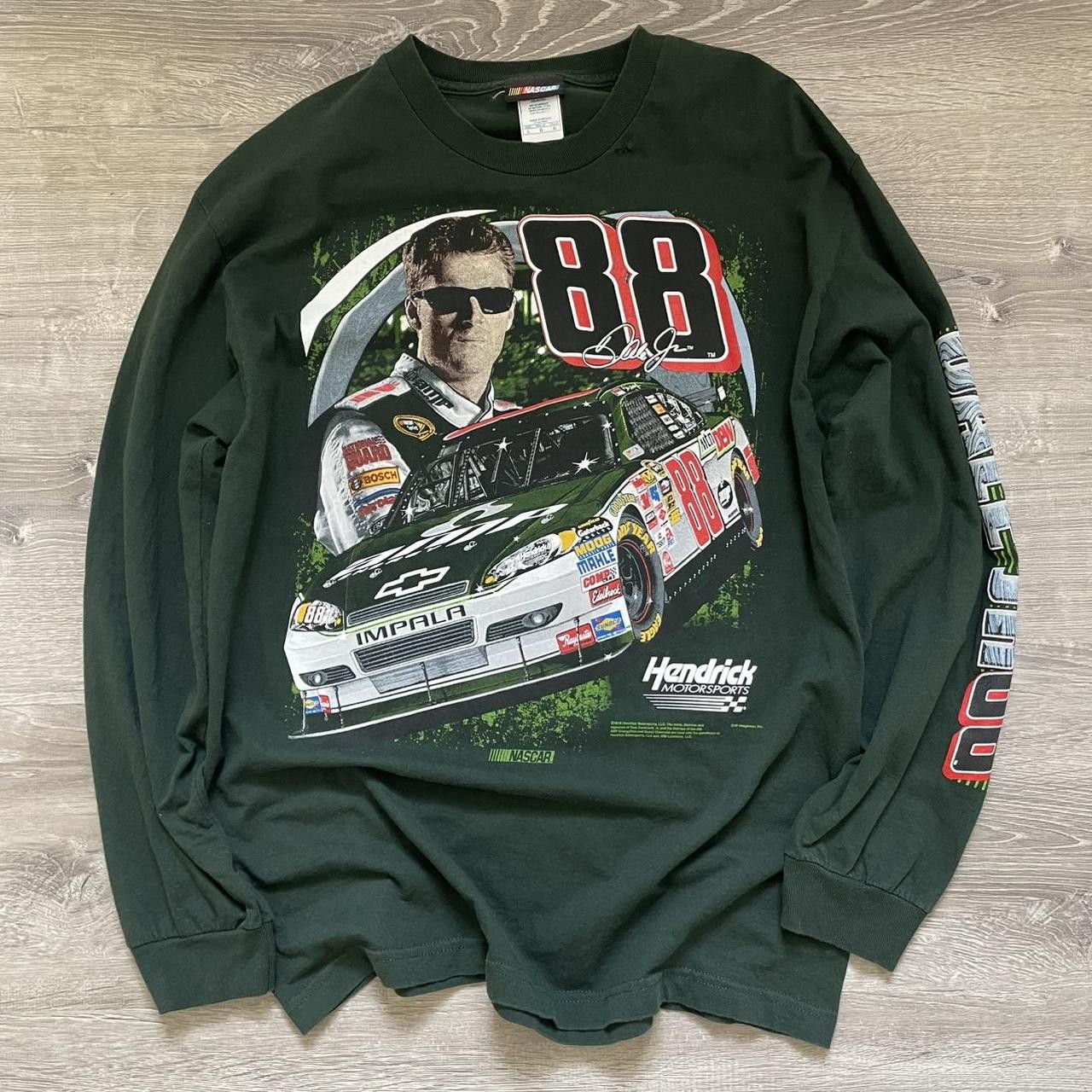 NASCAR × Vintage Vintage Y2K Dale Earnhardt Jr Green Long Sleeve NASCAR Shirt Size US L / EU 52-54 / 3 - 1 Thumbnail