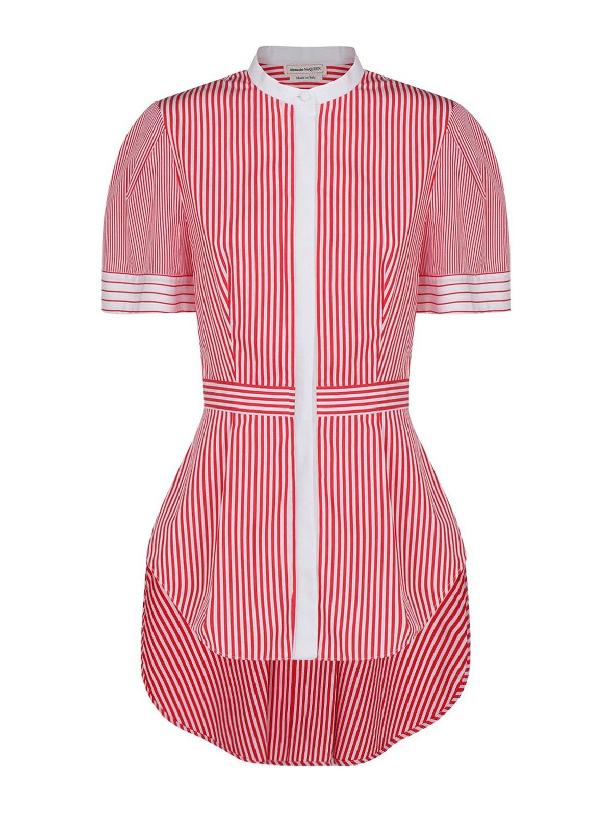 Alexander McQueen o1y0325 Striped Shirt in Red & White Size S / US 4 / IT 40 - 1 Thumbnail