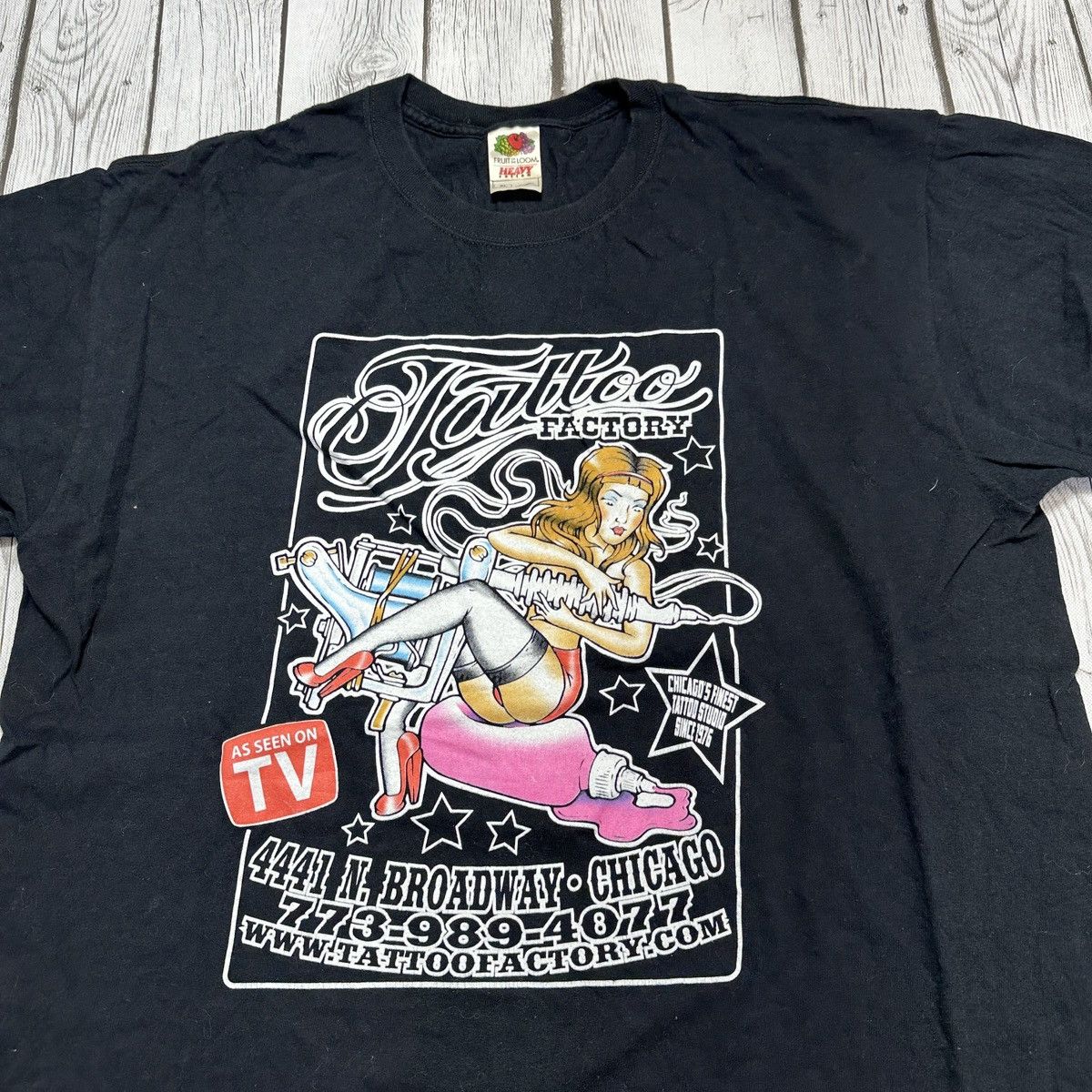 Fruit Of The Loom × Vintage Vintage Tattoo Factory tee Size US XL / EU 56 / 4 - 3 Thumbnail