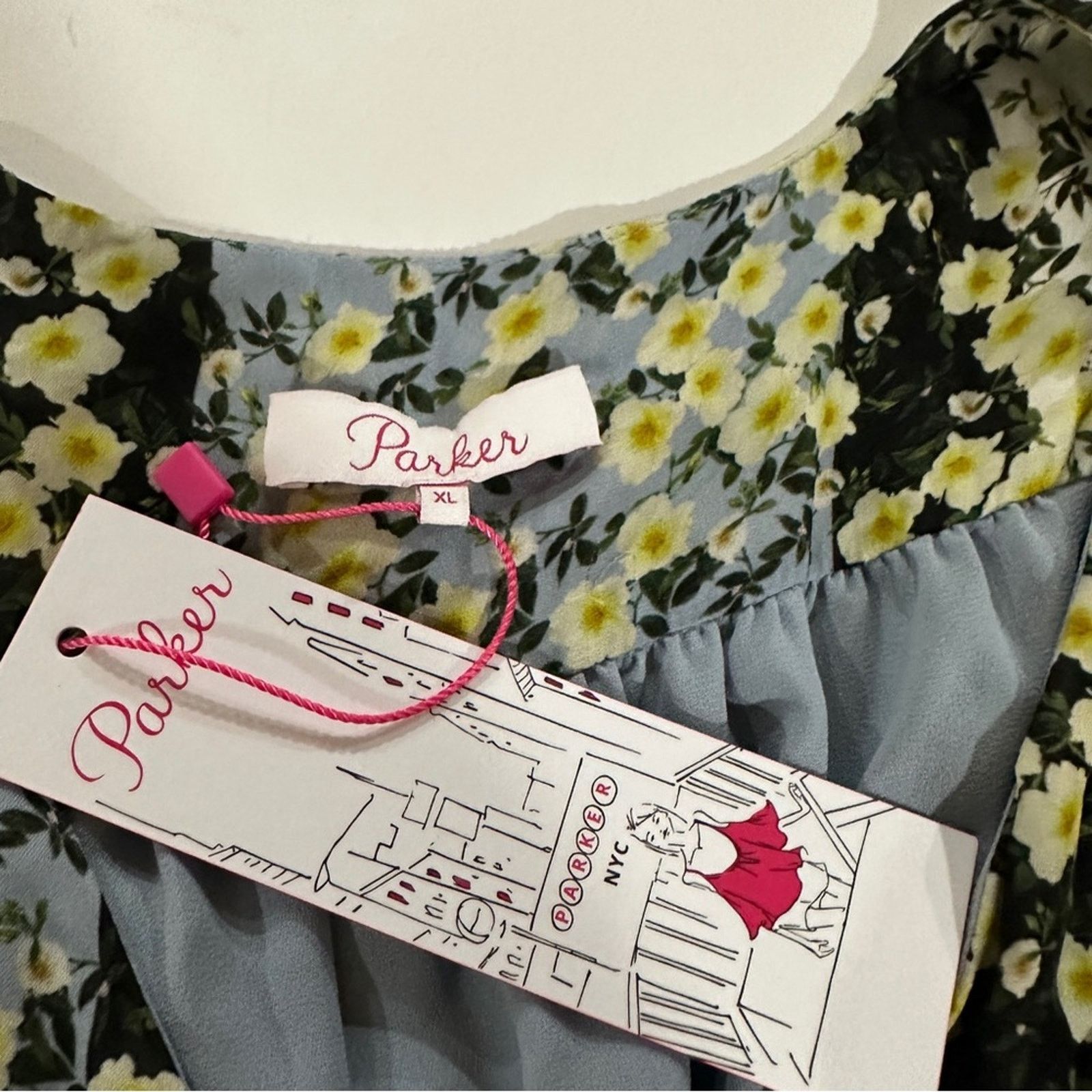 Parker Parker Pippin Asymmetrical Hem Sleeveless Floral Midi Dress Size XL / US 12-14 / IT 48-50 - 8 Thumbnail