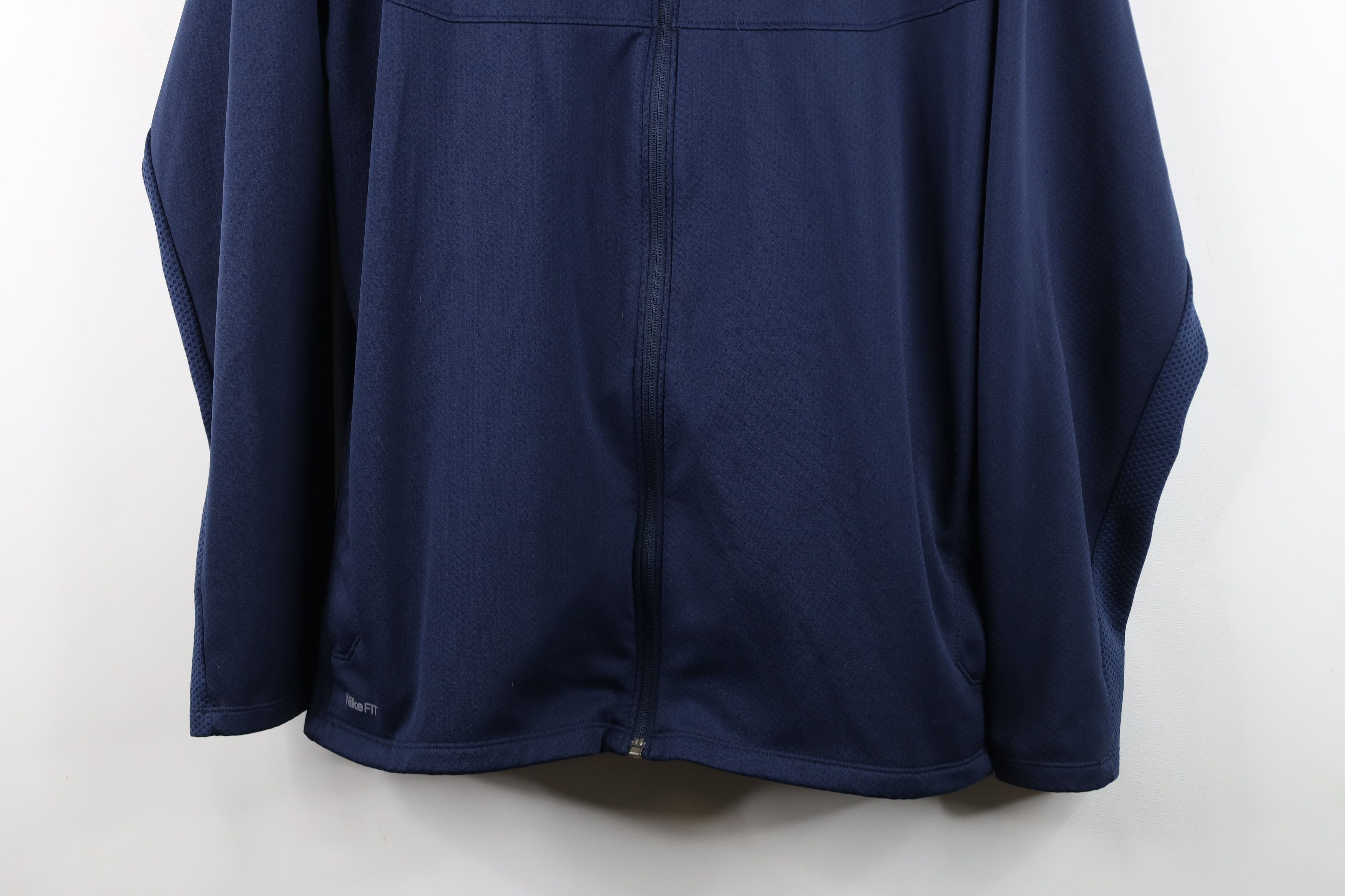 Nike Vintage Nike Mini Swoosh Thermal Knit Full Zip Jacket Blue Size US XL / EU 56 / 4 - 3 Thumbnail