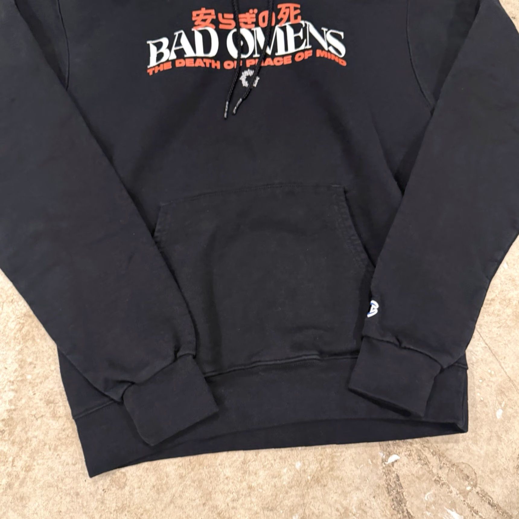 Champion Bad Omens Mens Size Small The Death of Peace of Mind Hoodie Anime Mercy Band Hoodie Peace Band Black S Mens Anime Mercy Band Size US S / EU 44-46 / 1 - 5 Thumbnail