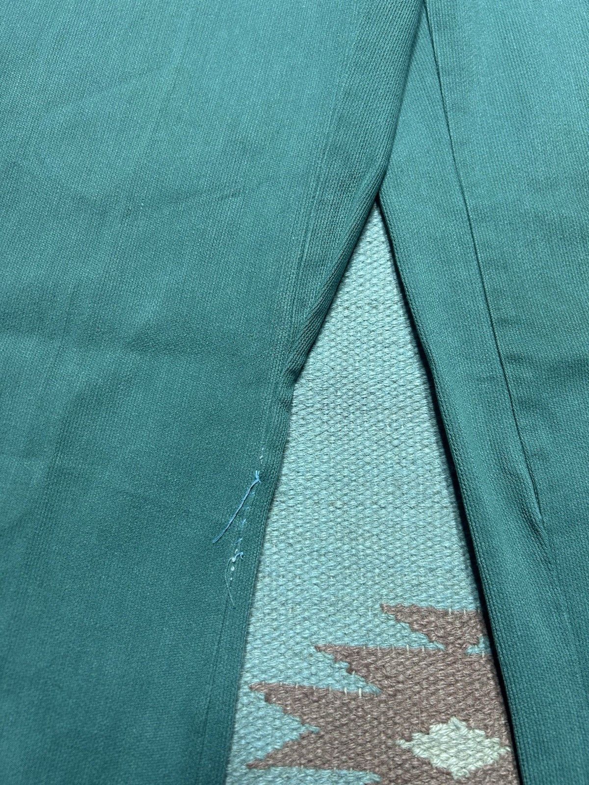 Vintage 1960s pique pants micro corduroy teal turquois tapered 26x31 Size 26" / US 2 / IT 38 - 3 Thumbnail