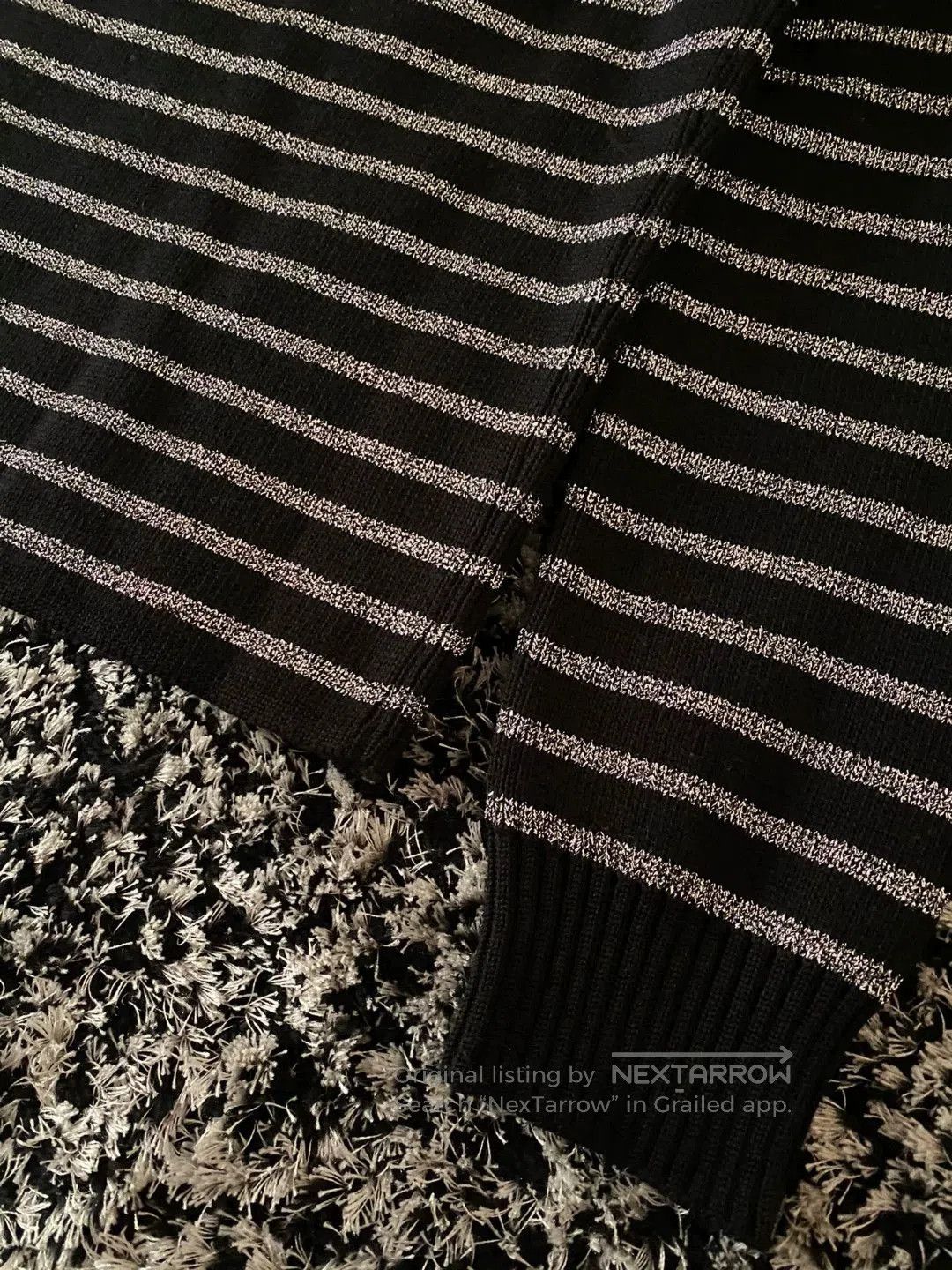 Saint Laurent Paris Saint Laurent Men's Silver Stripe Wool Sweater. Size US M / EU 48-50 / 2 - 6 Thumbnail