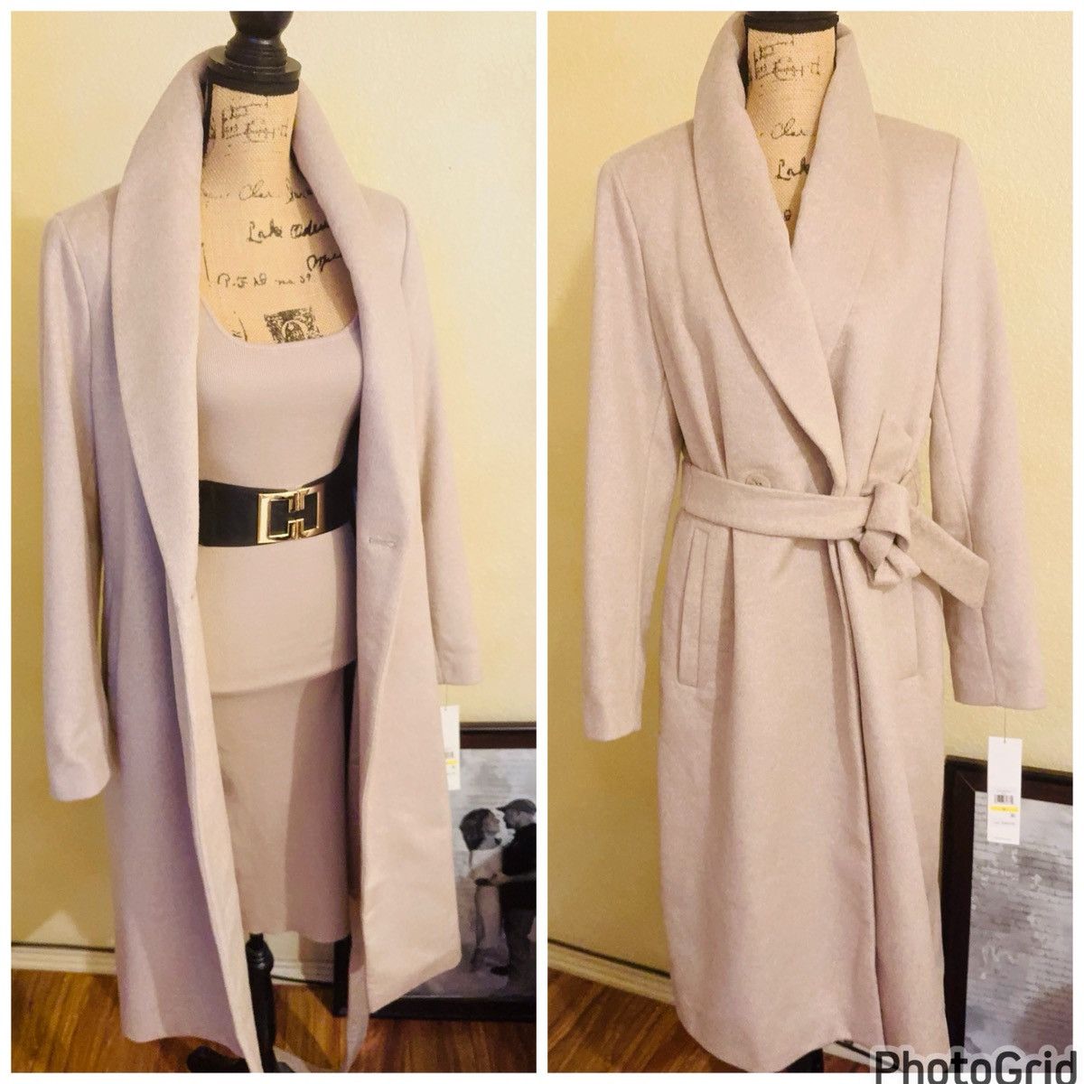 Calvin Klein Calvin Klein Belted Wool Coat Size M / US 6-8 / IT 42-44 - 2 Thumbnail