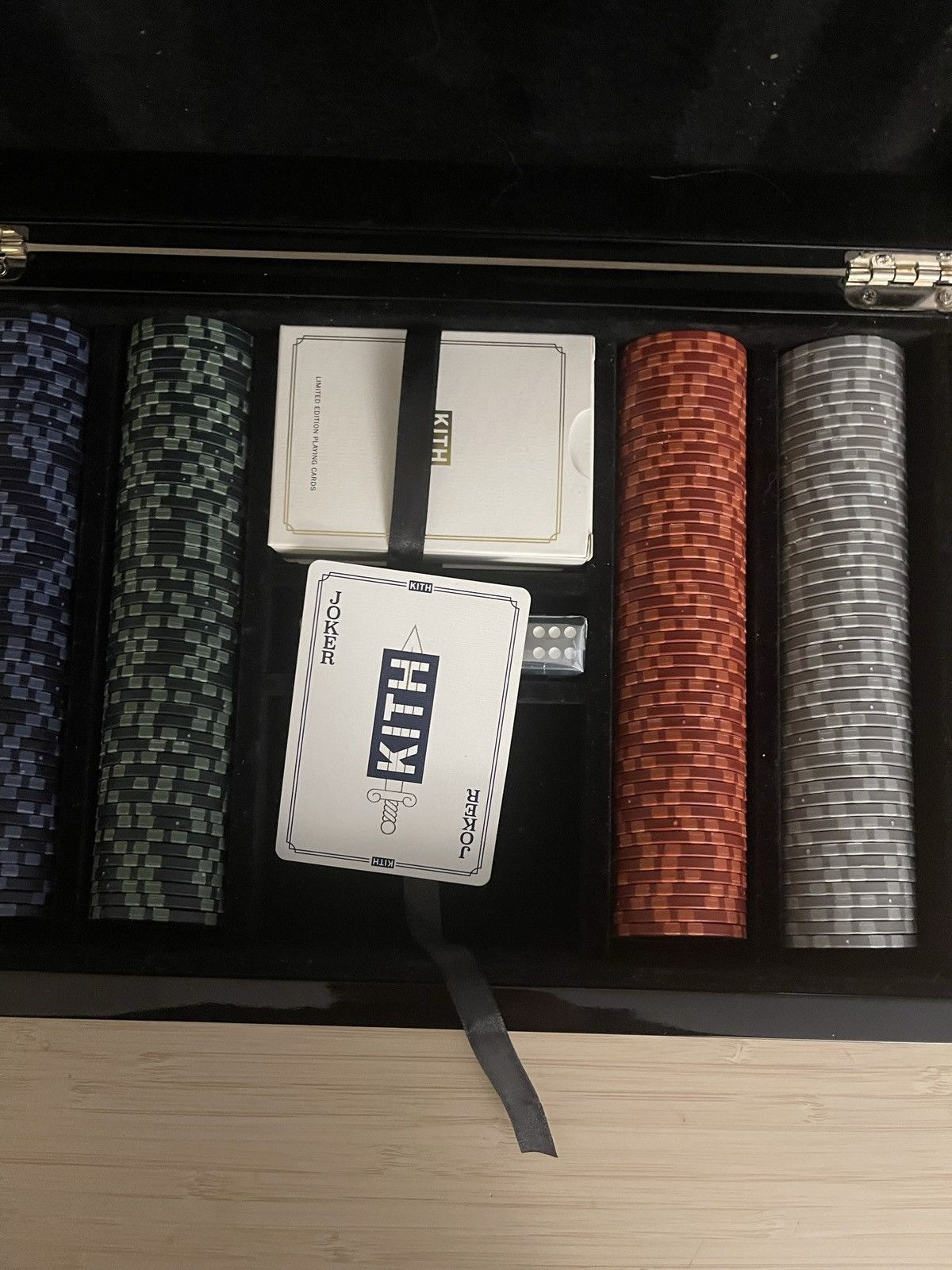 image of Kith Christmas Poker Set in Black, Men's