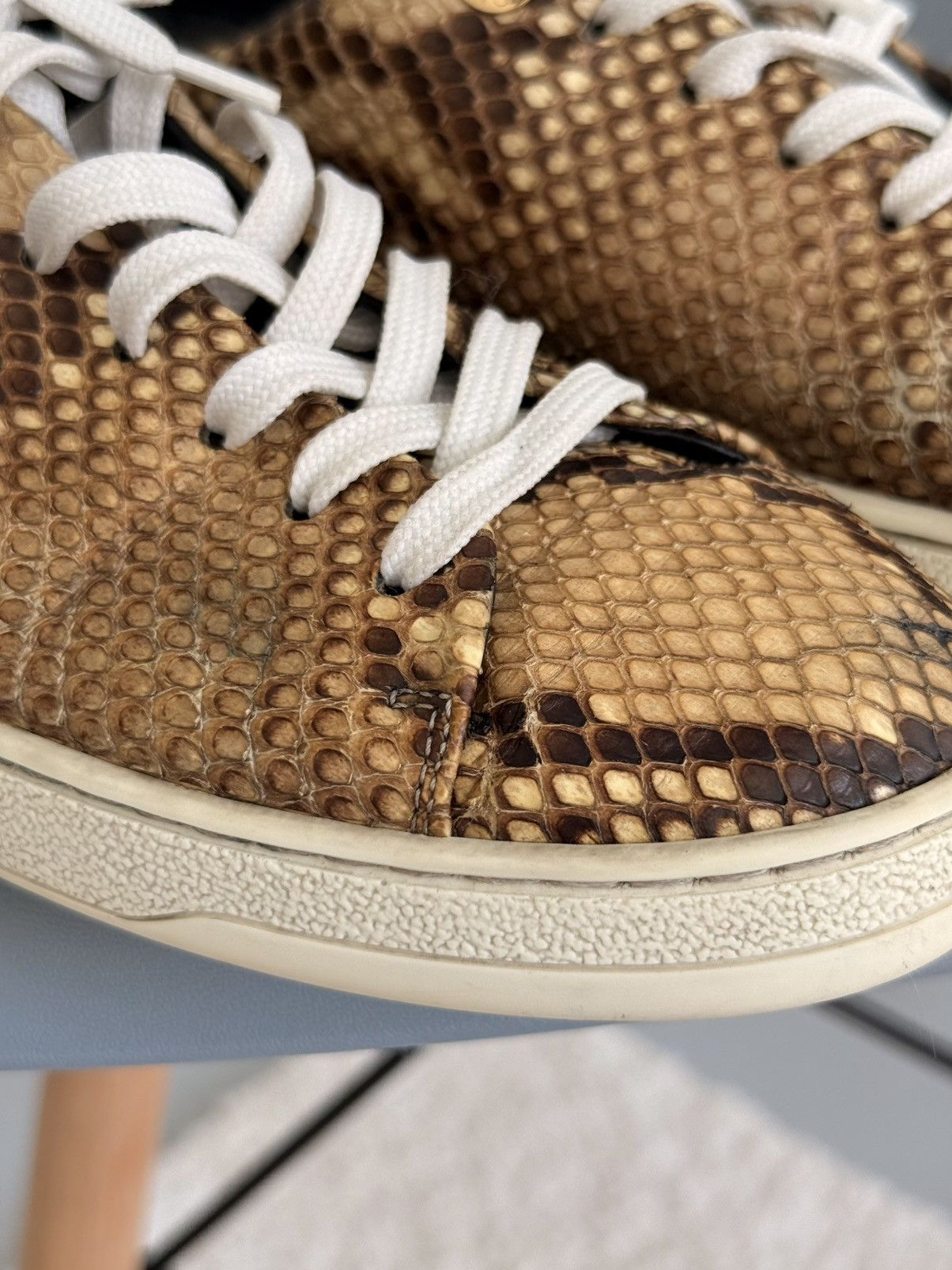 Louis Vuitton Louis Vuitton Style Python Leather Low Top Sneakers Size US 8 / IT 38 - 13 Thumbnail