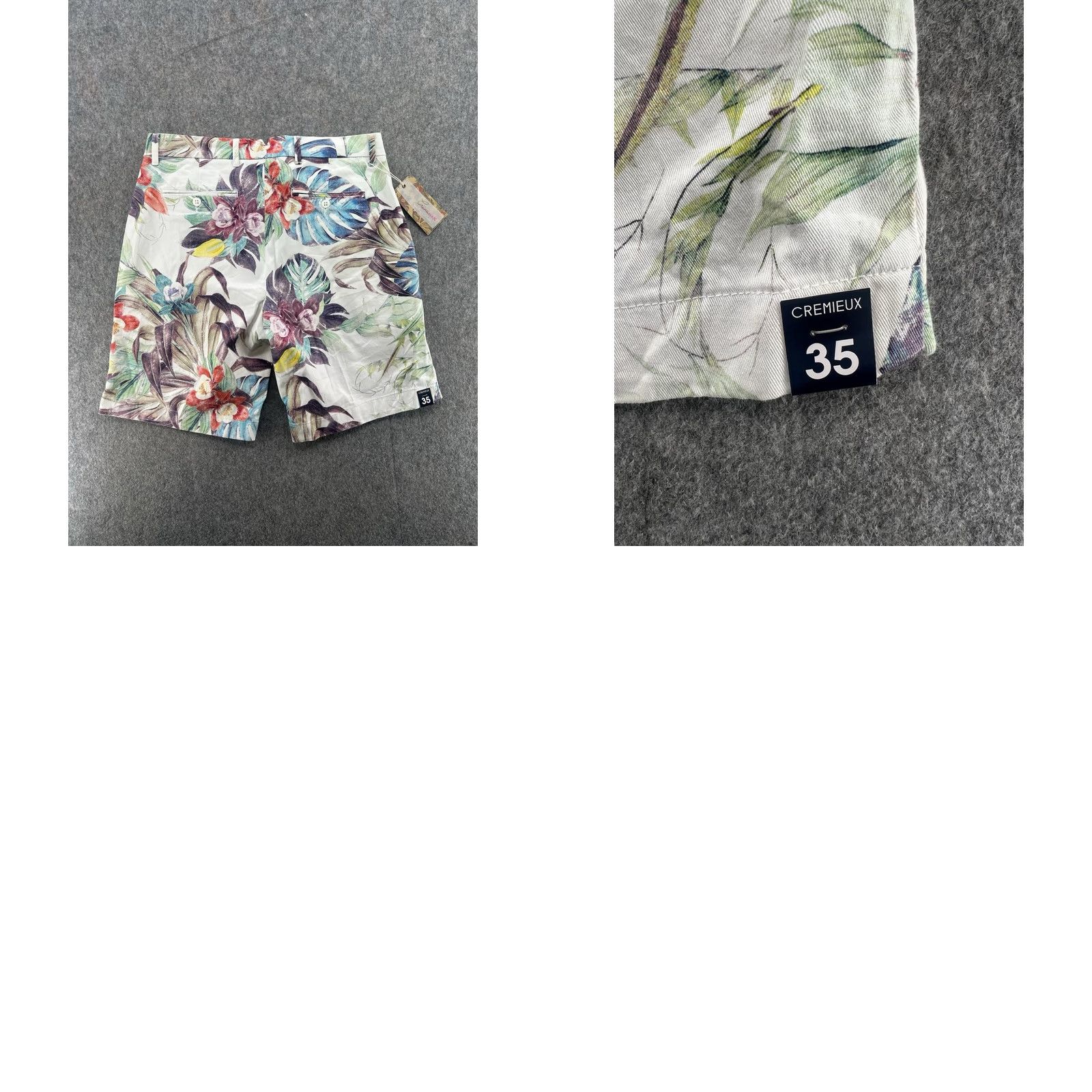 Cremieux Cremieux Men's Hawaiian Floral Palm Shorts NWT Size 35 Multicolor Chino Casual Summer 35 in Regular Waist Mens Short Pants Pockets Front Flat Front Size US 35 - 8 Thumbnail