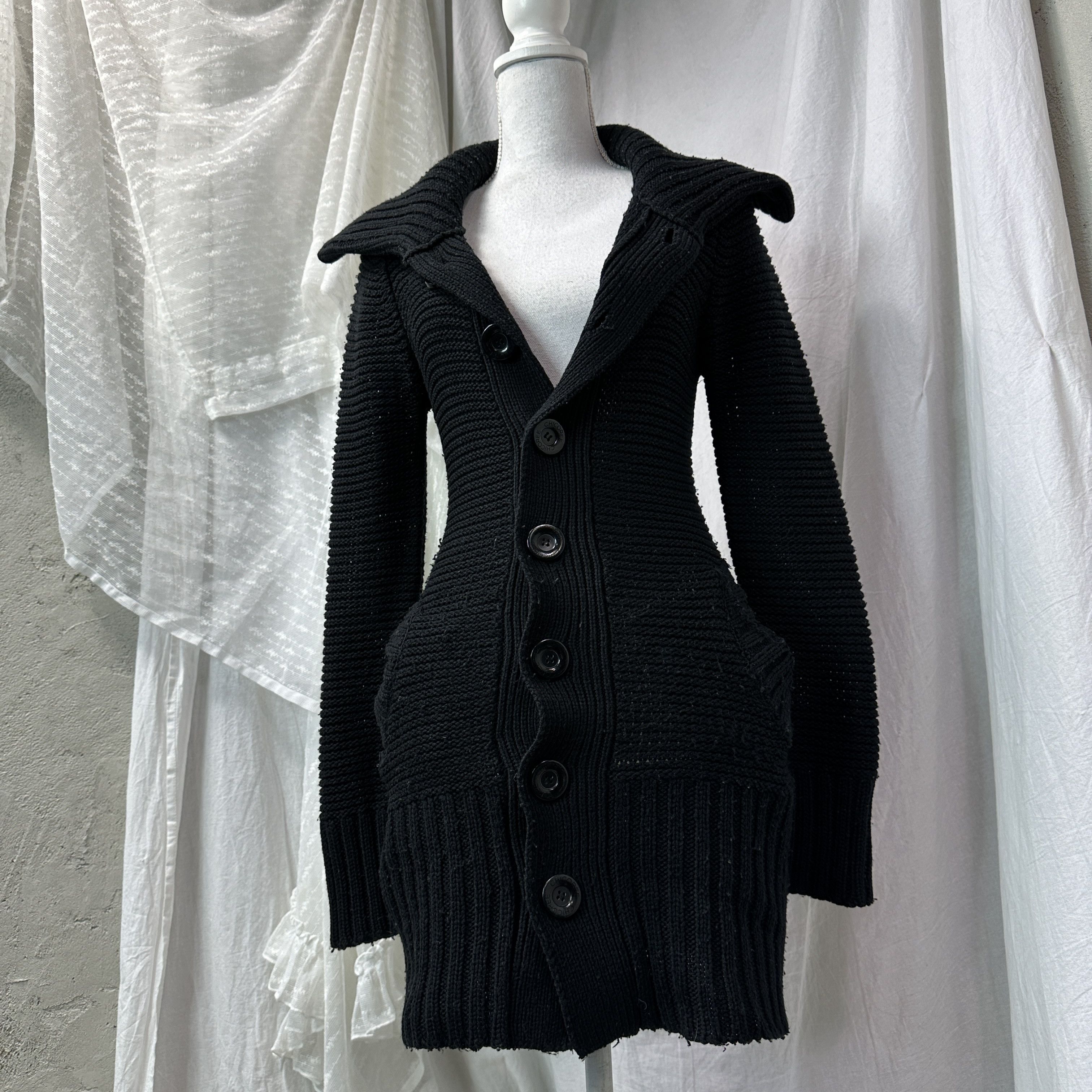 Vintage Vintage Big Collar Butonned Knitted Dress / Cardigan Y2K Size S / US 4 / IT 40 - 3 Thumbnail