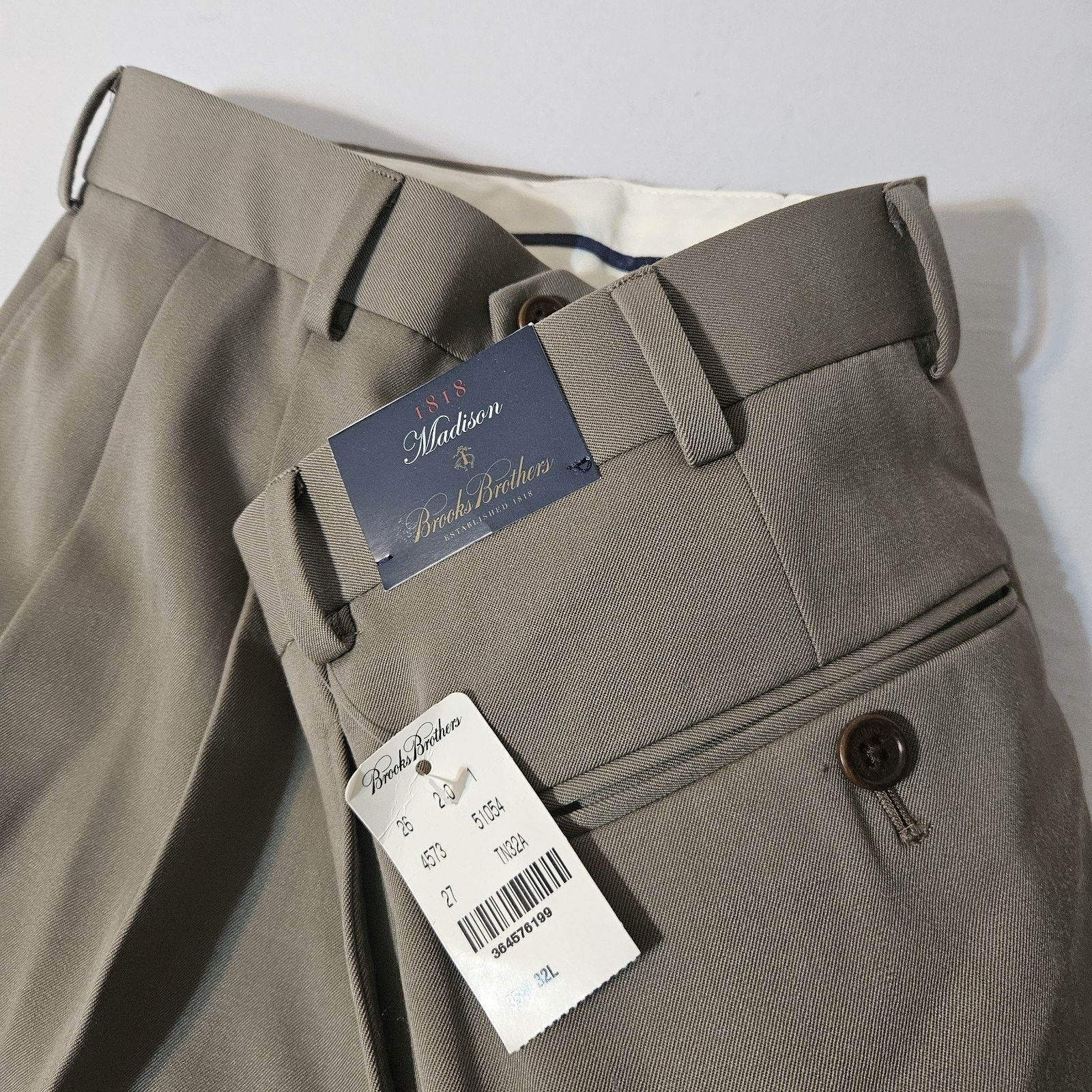 Brooks Brothers Brooks Brothers Madison Mens Pleated Wool Pants 35W x 32L Size US 35 - 2 Thumbnail