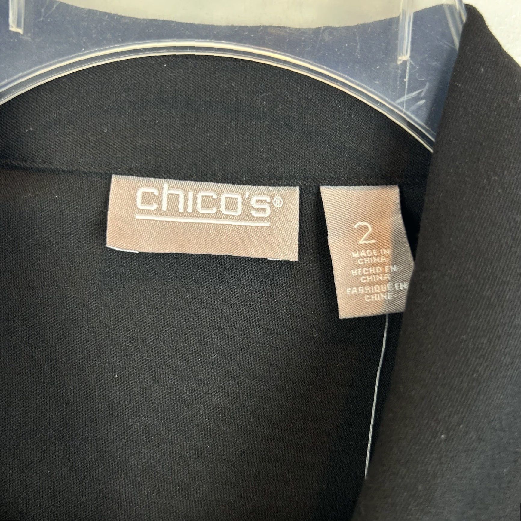 Vintage Chicos Jacket Womens Large Button Sz 2 Blazer Black Casual Capsule New Size L / US 10 / IT 46 - 3 Thumbnail