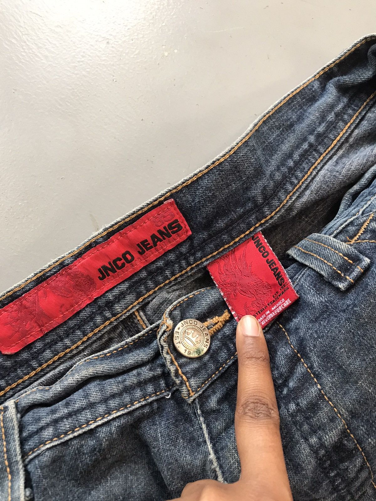 JNCO × Vintage Vintage Jnco crazy skull 💀 embroidered denim Size US 36 / EU 52 - 7 Thumbnail