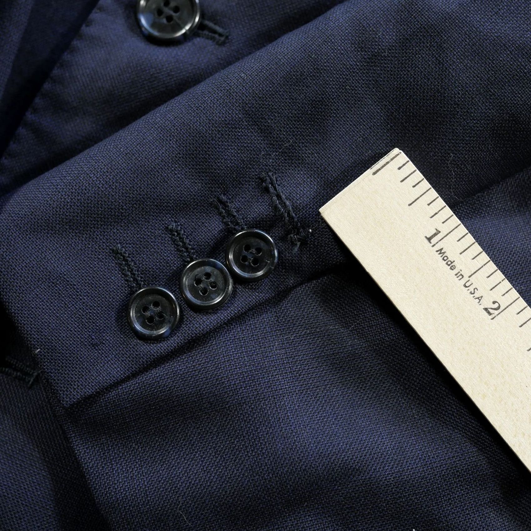 Vintage Caracciolo Blazer Mens 44 Blue Loro Piana Super 100 Fit Wool Blue Buttons Size 44R - 6 Thumbnail