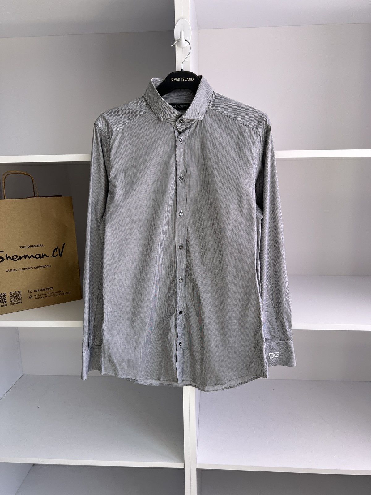 Dolce & Gabbana × Vintage Vintage Dolce Gabbana Grey Luxury Button up shirt Size US M / EU 48-50 / 2 - 3 Thumbnail