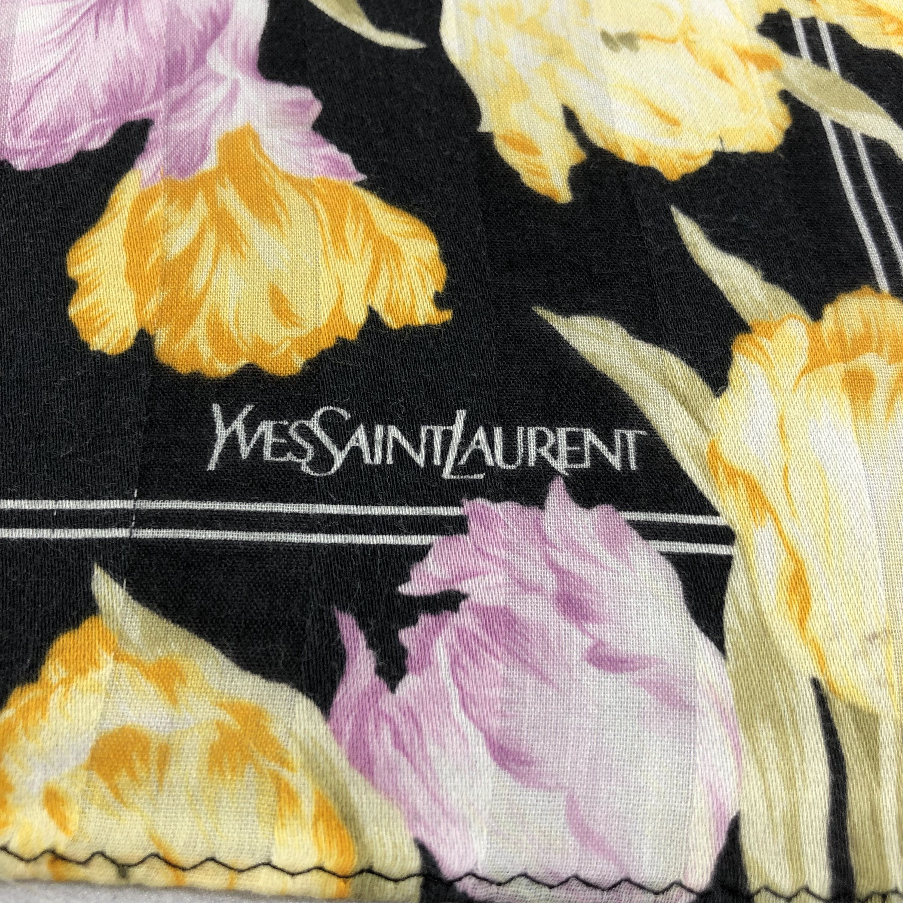 Yves Saint Laurent YSL Floral Handkerchief Neckerchief Bandana H1669 Size ONE SIZE - 4 Thumbnail