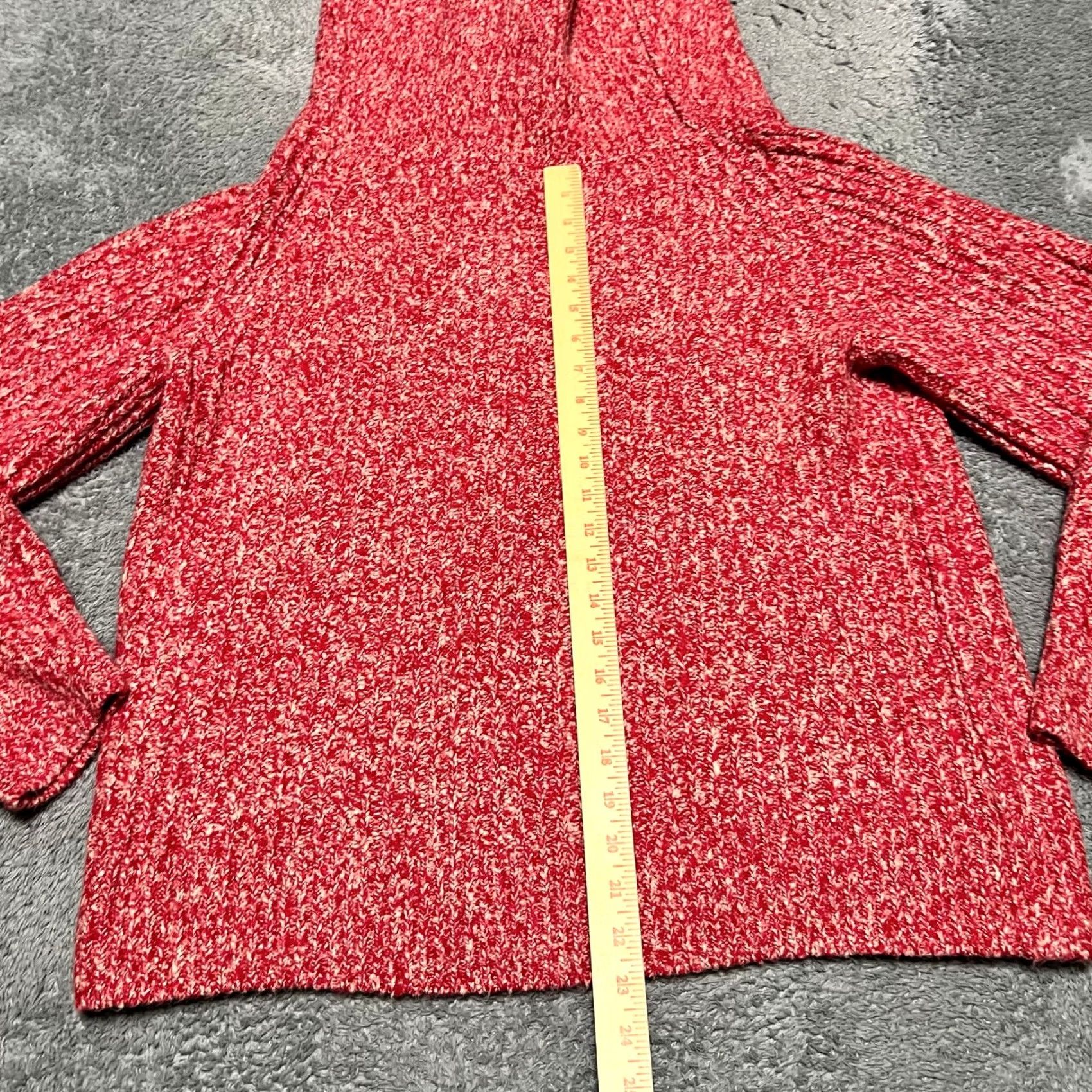 Madewell Madewell Sweater Womens XL Red Wool Blend Off Shoulder Marled Knit Pink Size XL / US 12-14 / IT 48-50 - 5 Thumbnail