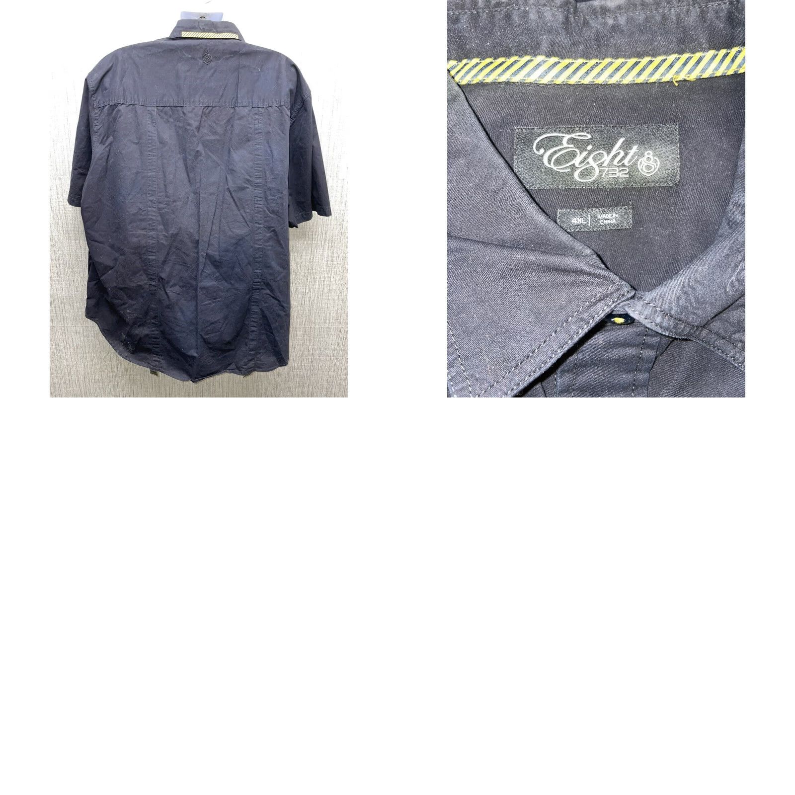 Vintage VINTAGE Eight 732 Black Button-Down Shirt Mens 4XL Short Sleeve Clothing Size US XXL / EU 58 / 5 - 8 Thumbnail